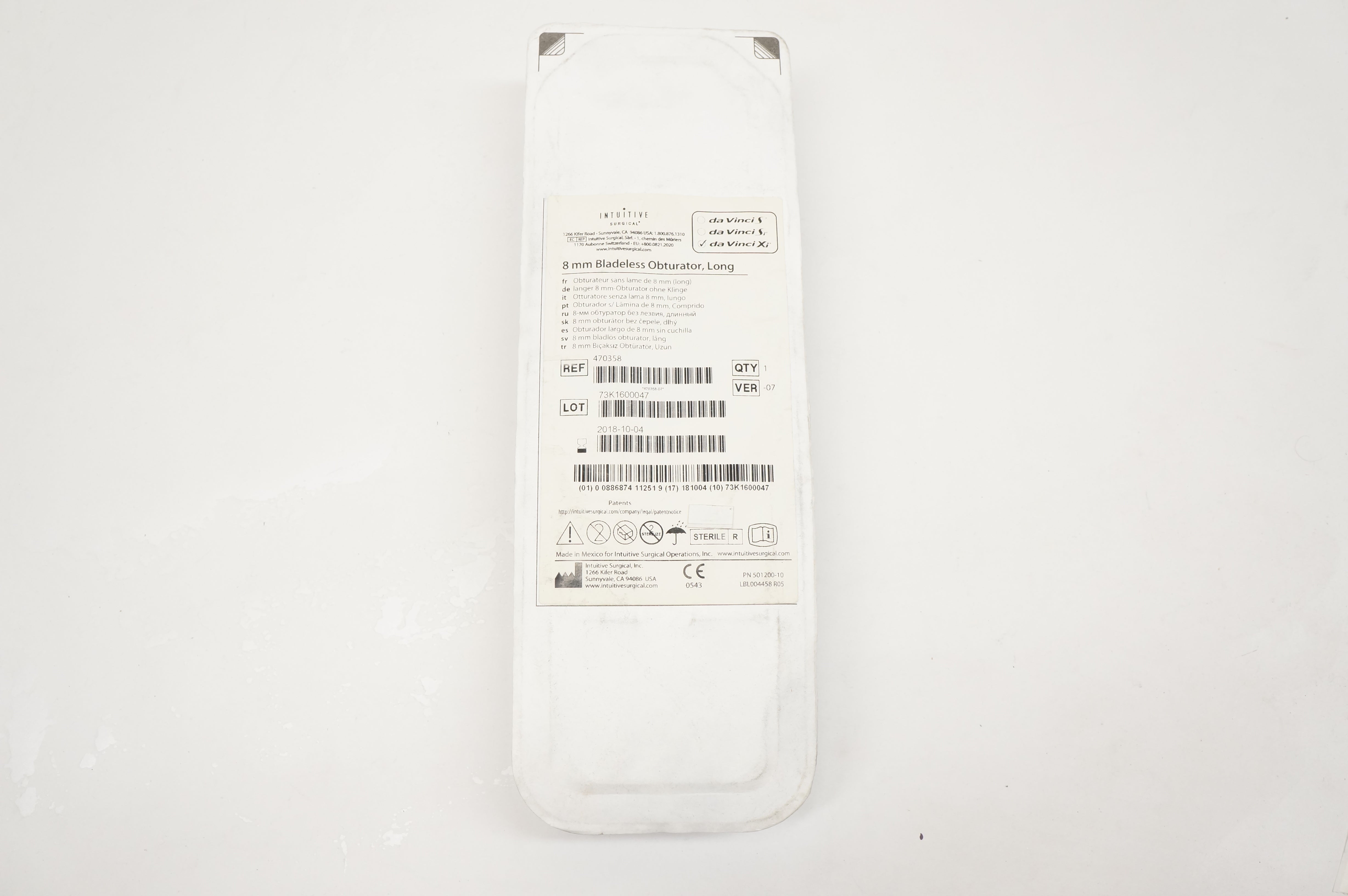 Intuitive 470358 Bladeless Obturator, Long 8mm (x)