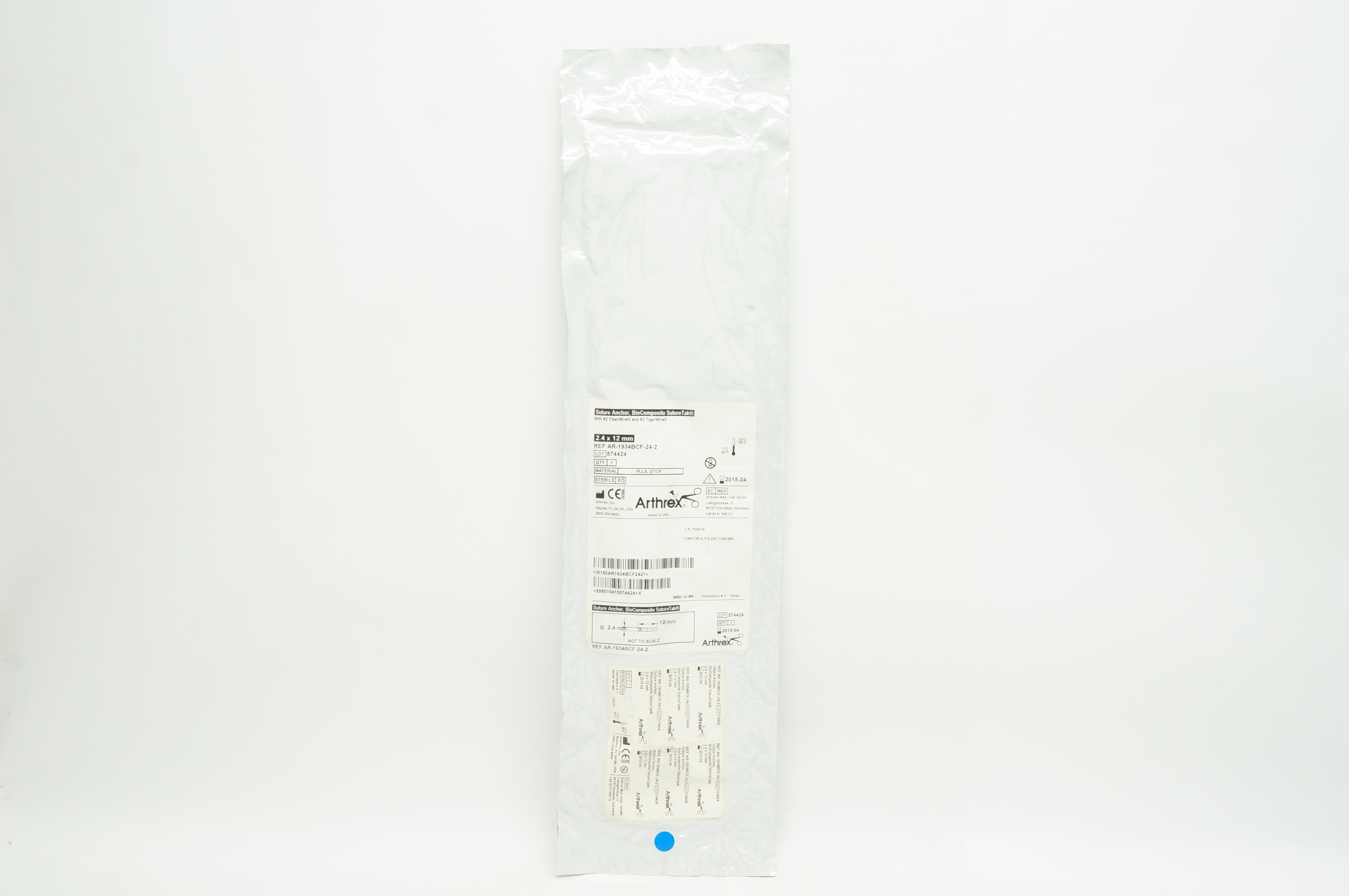 Arthrex AR-1934BCF-24-2 Stre Anchor, BioComposite StreTak 2.4 x 12 mm (x)