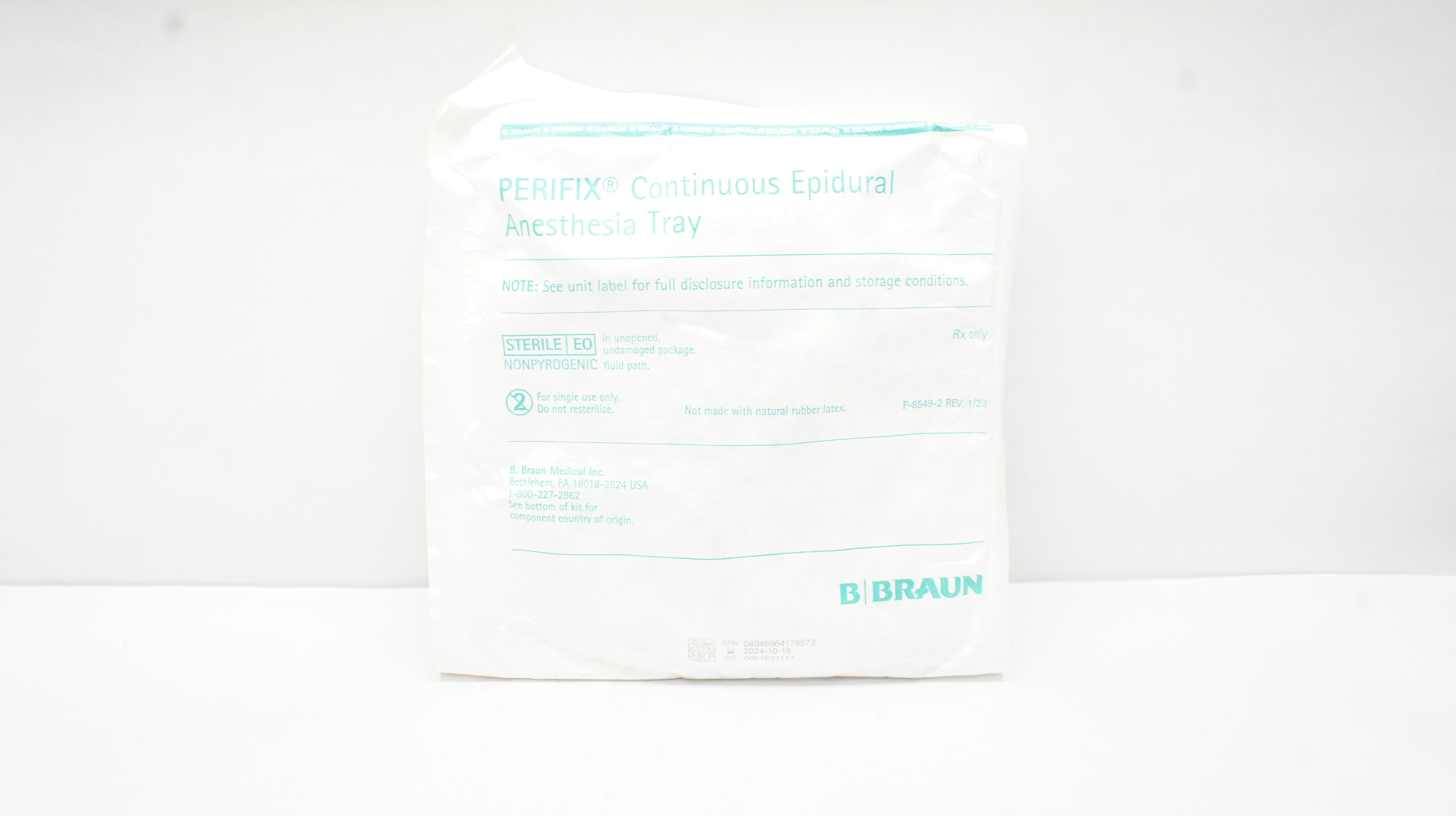 Braun STER88243 Perifix Continuous Epidural Anesthesia Tray