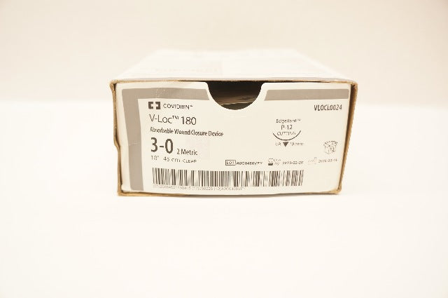 Covidien VLOCL0024 3-0 V-Loc 180 Wound Closure P-12 Cutting 3/8, 18In- Box of 8
