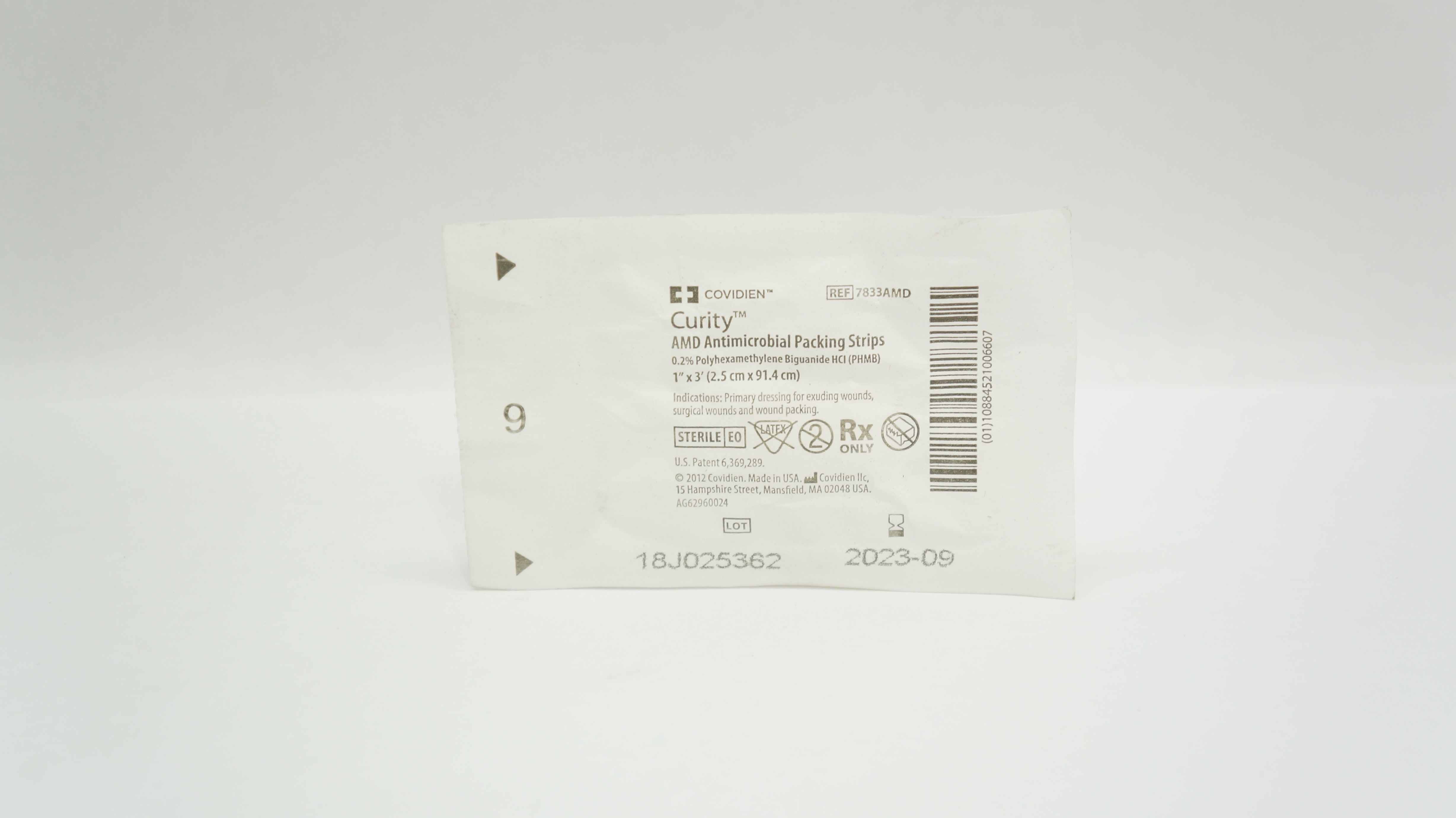 Covidien 7833AMD Curity AMD Antimicrobial Packing Strips 1inch x 3yard (x)