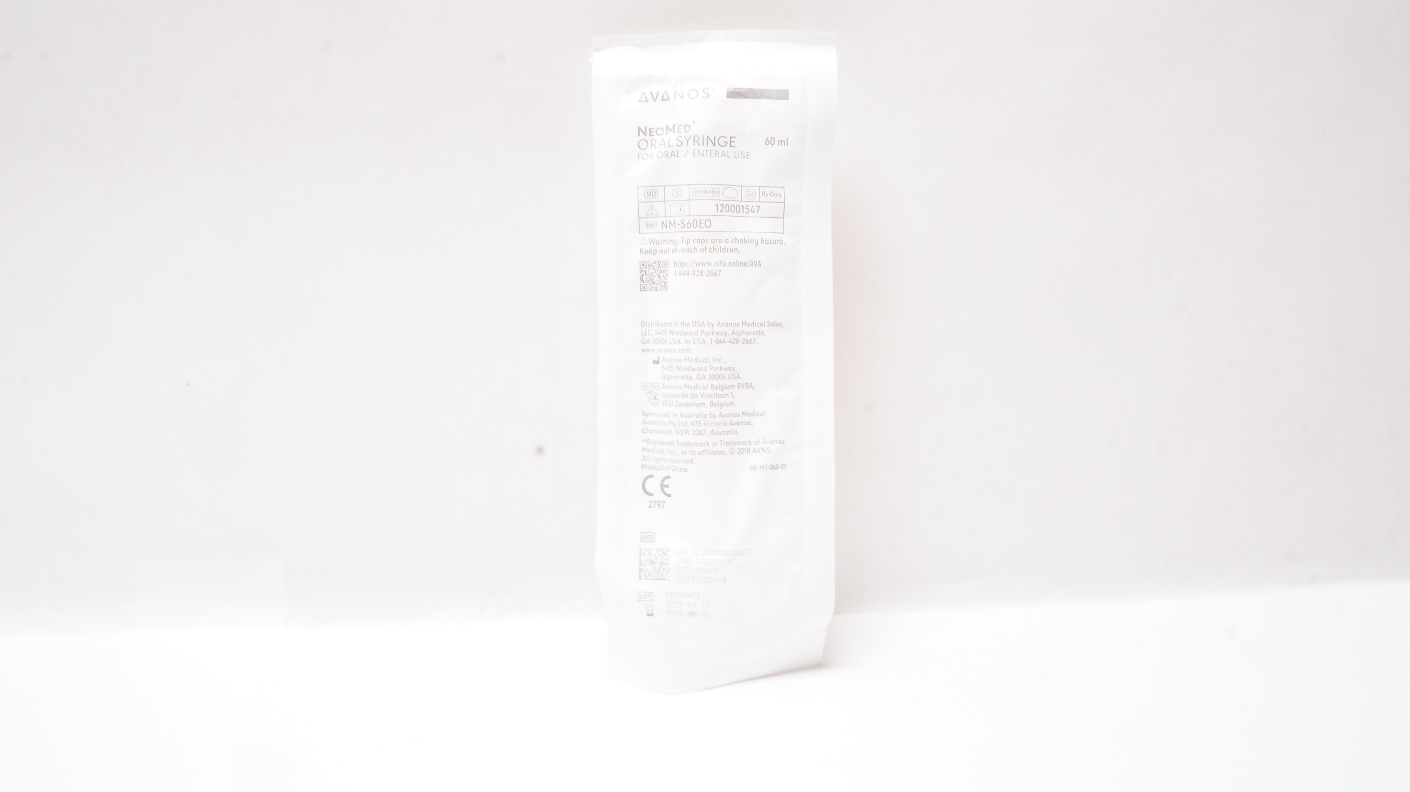 Avanos NM-S60EO NeoMed Oral Syringe for Oral/Enteral Use 60mL