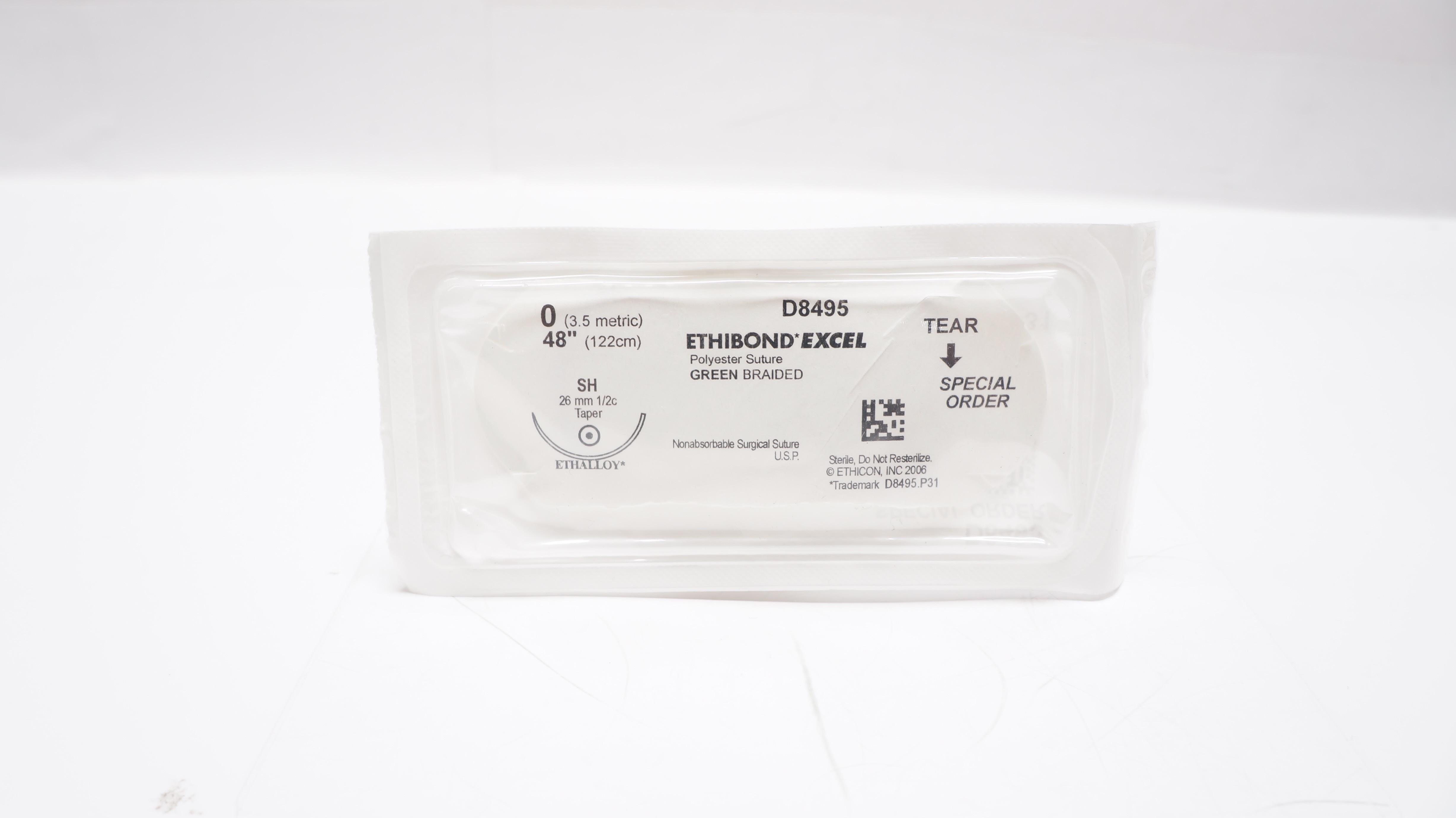 Ethicon D8495 0 Ethibond Excel Polyester Stre SH 26mm 1/2c Taper, 48 inch (x)
