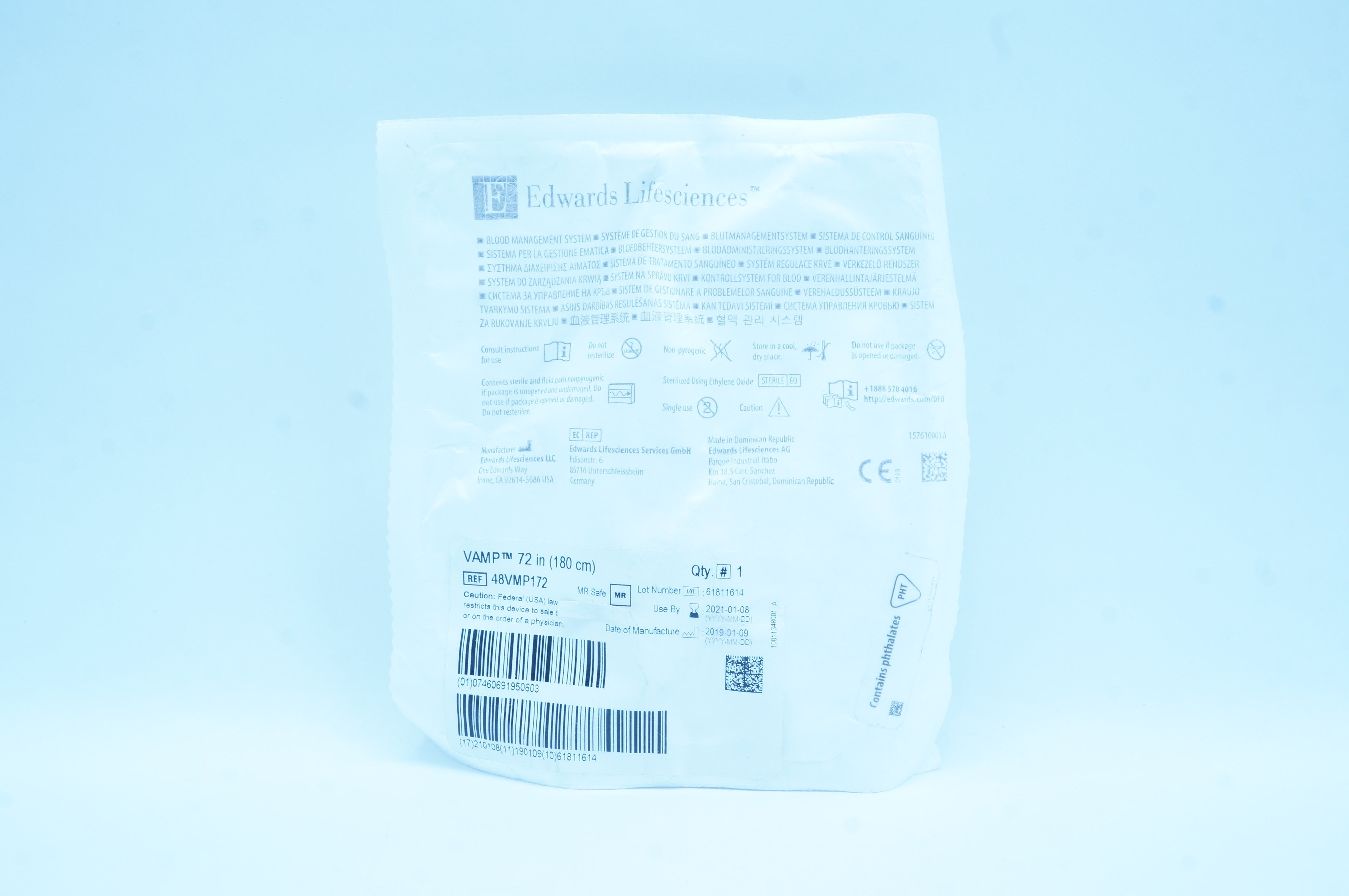 Edwards Lifesciences 48VMP172 Blood Management System 72inch (x)