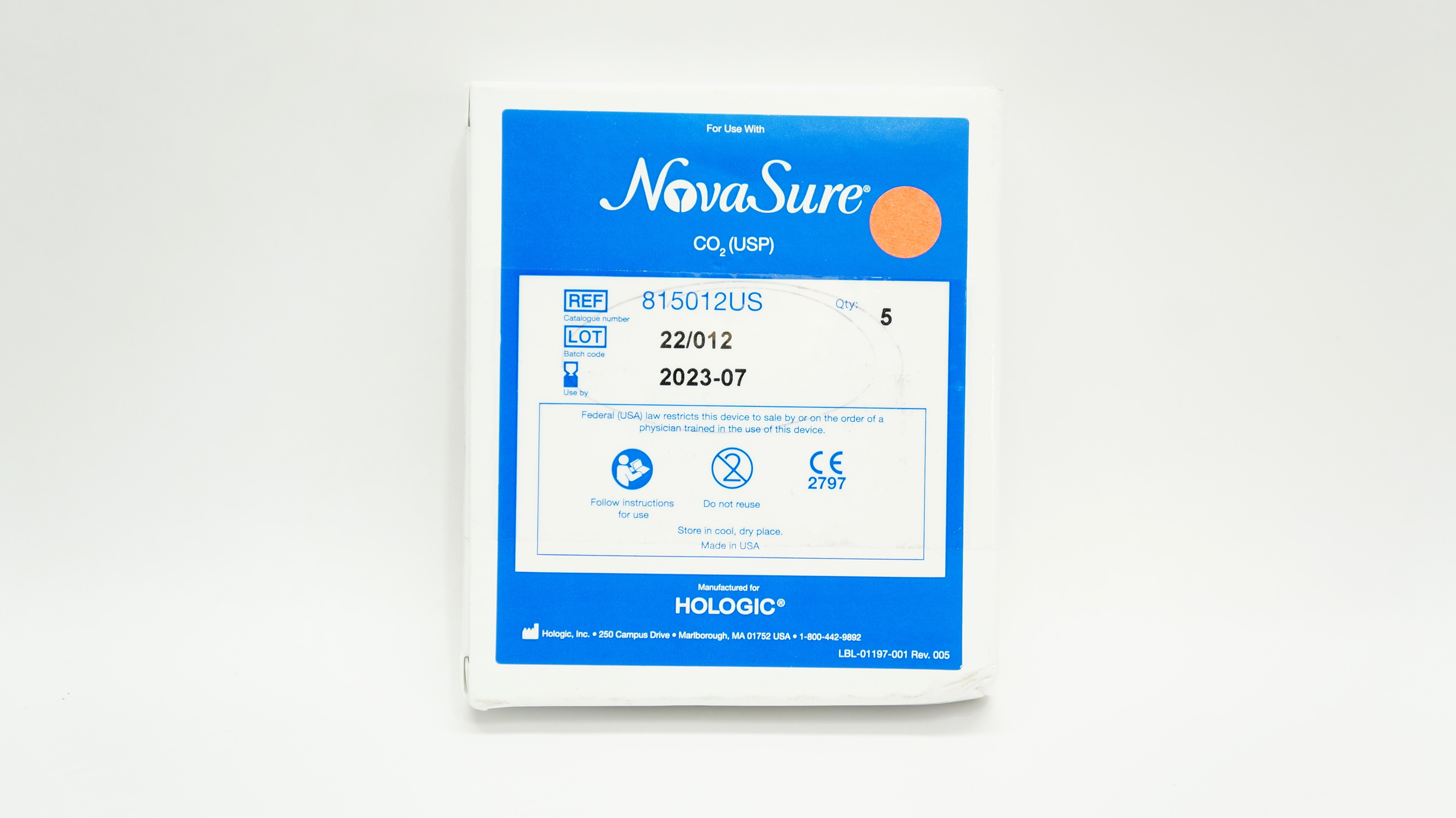 Hologic 815012US NovaSure CO2 USP (x) - Box of 5