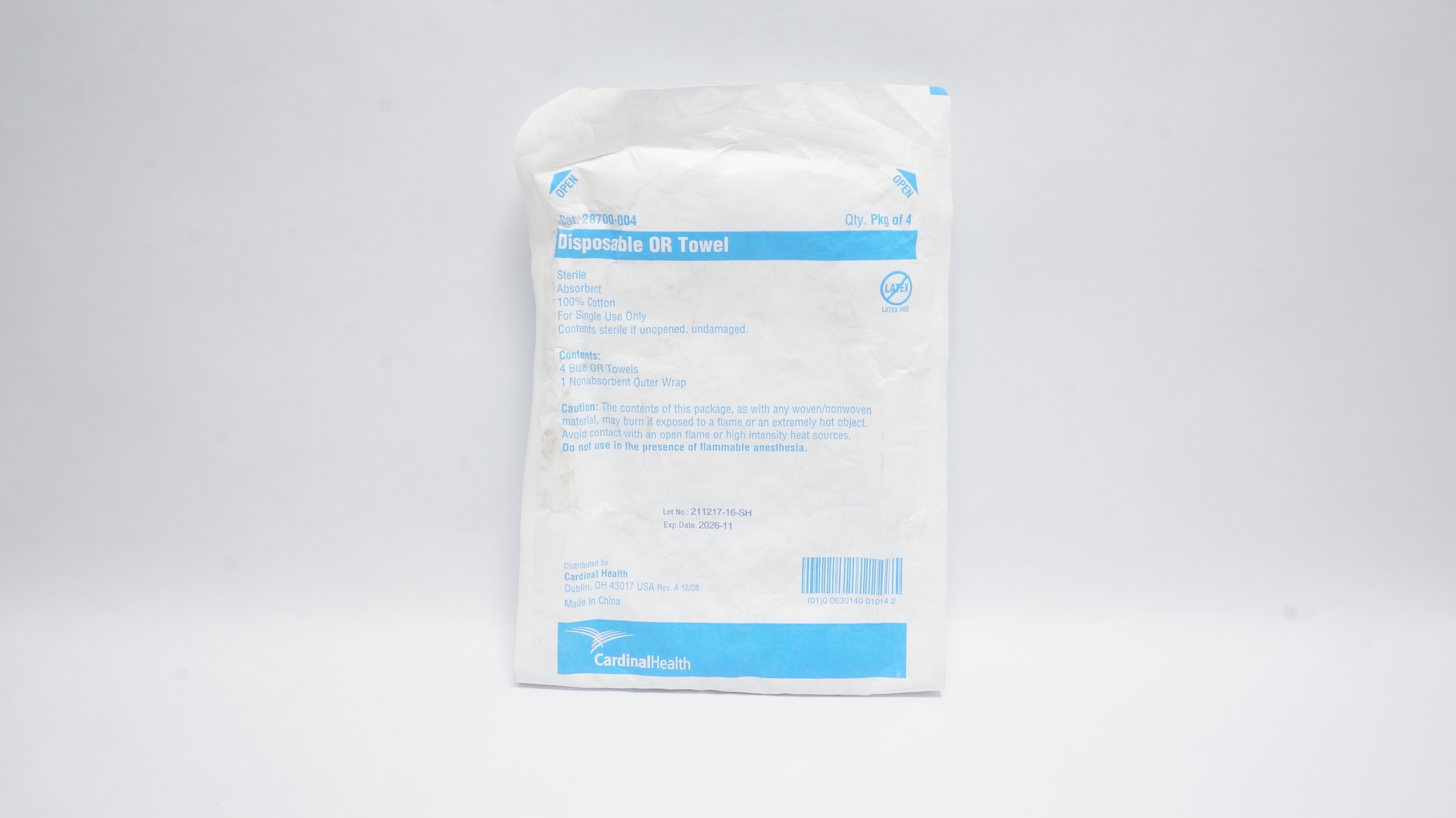 Cardinal Health 28700-004 Disposable OR Towel Sterile Absorbent  - Pack of 4