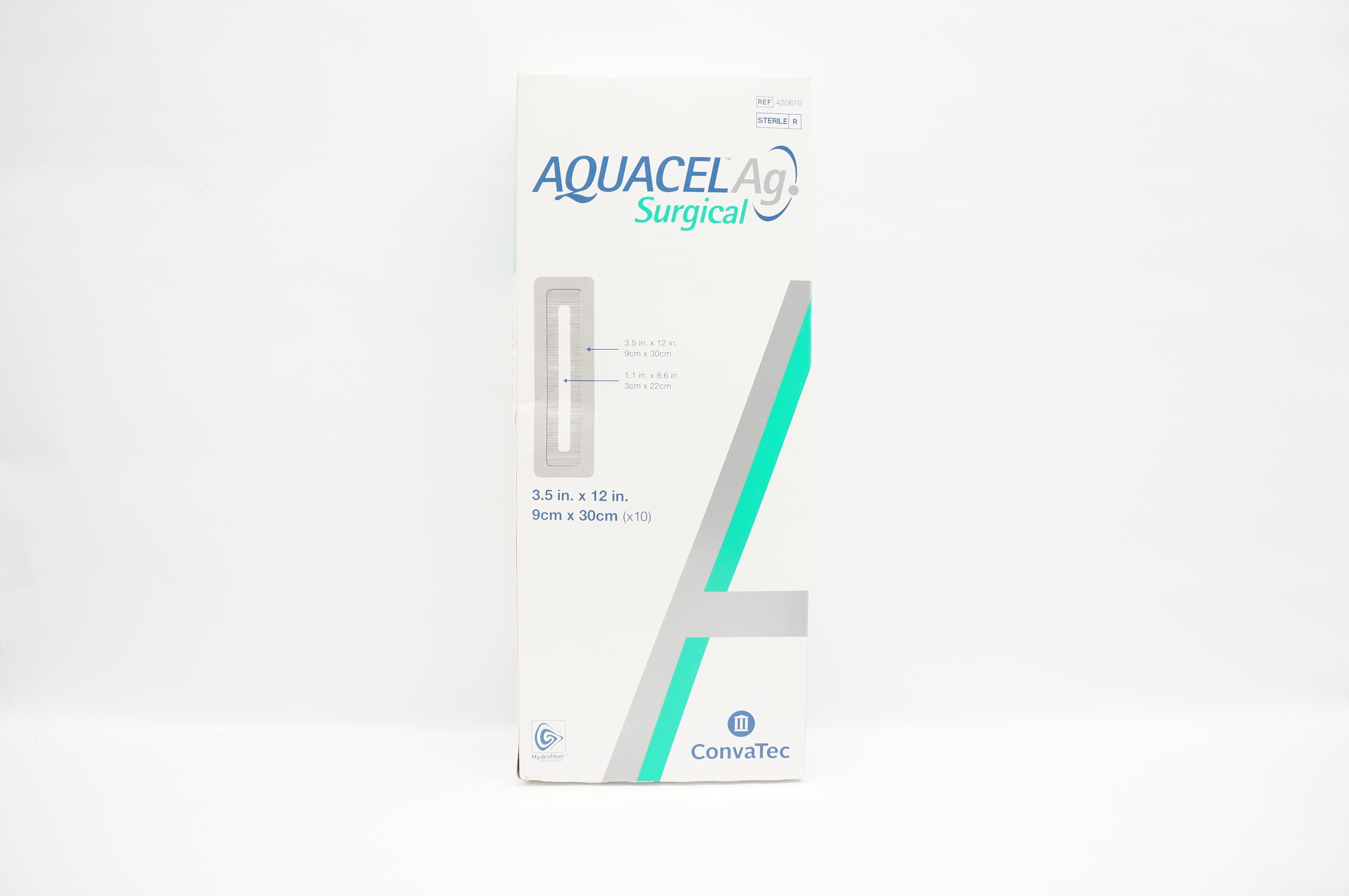 ConvaTec 420670 Hydrofiber AquacelAg Surgical Cover Dressing 3.5x12in -Box of 10