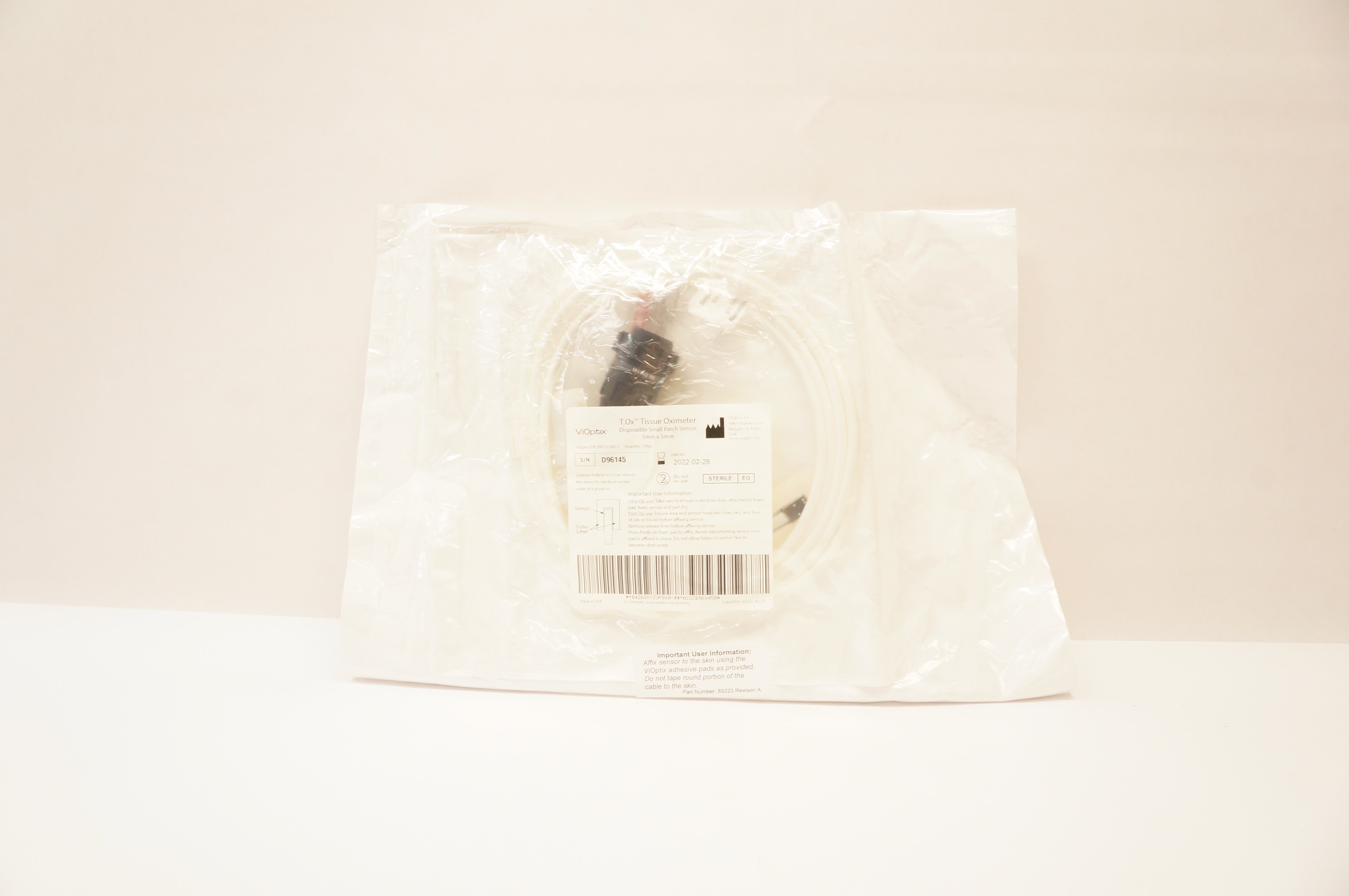 ViOptix D96145 Tissue Oximeter Disposable Small Patch Sensor 5mm x 5mm (x)