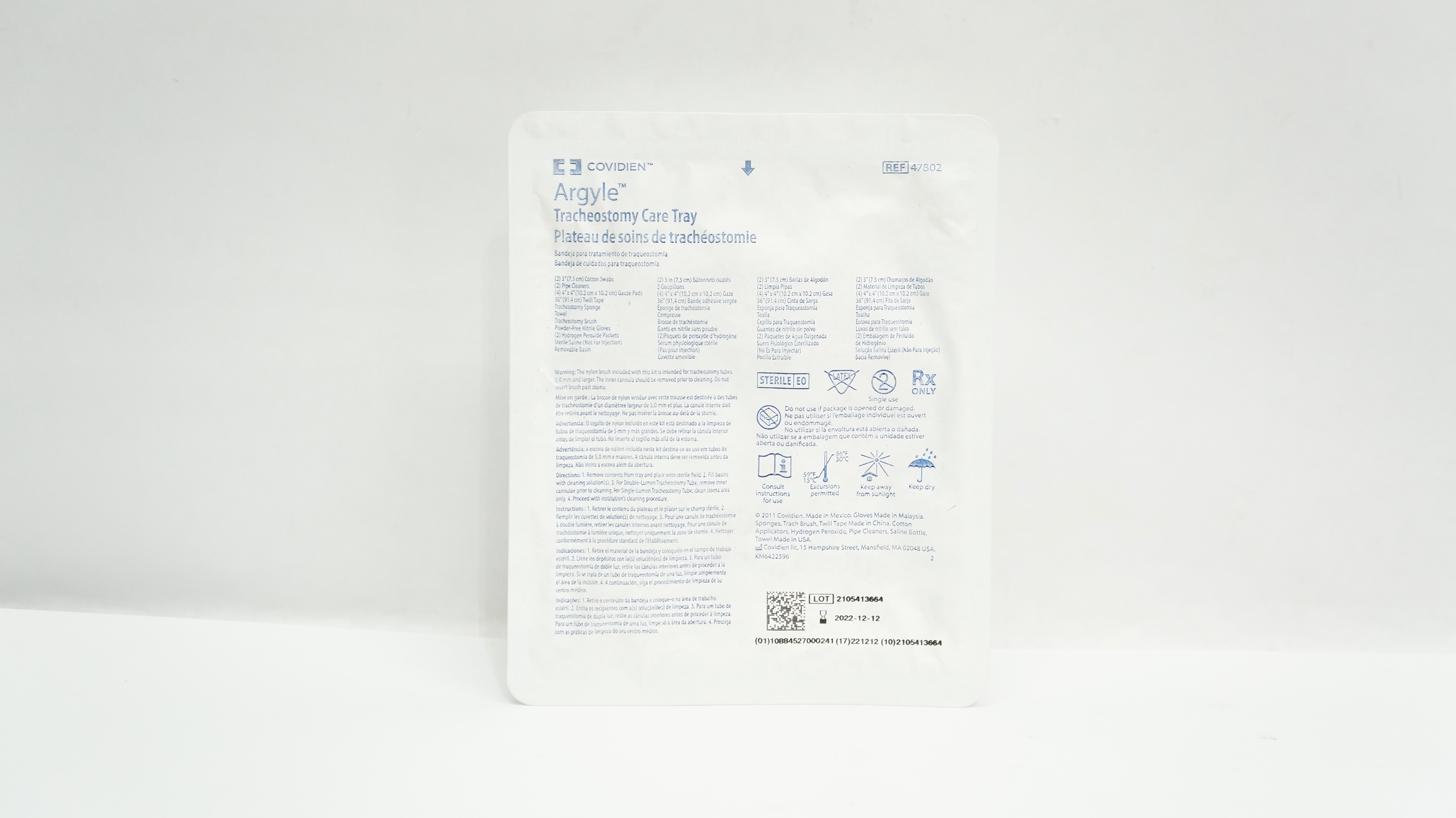 Covidien 47802 Argyle Tracheostomy Care Tray (x)