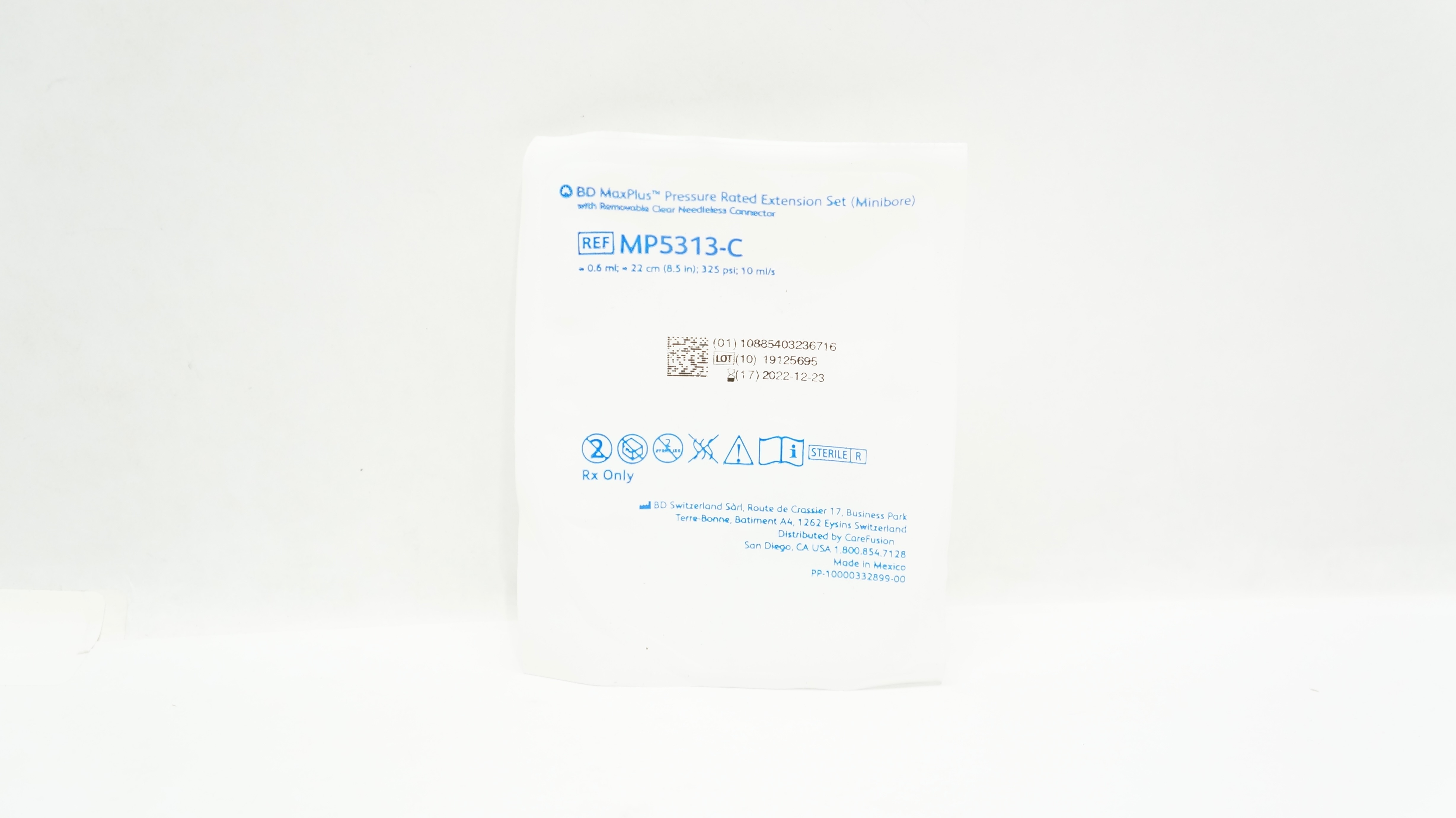 BD MP5313-C MaxPlus Pressure Rated Extension Set 0.6ml x 8.5inch (x)