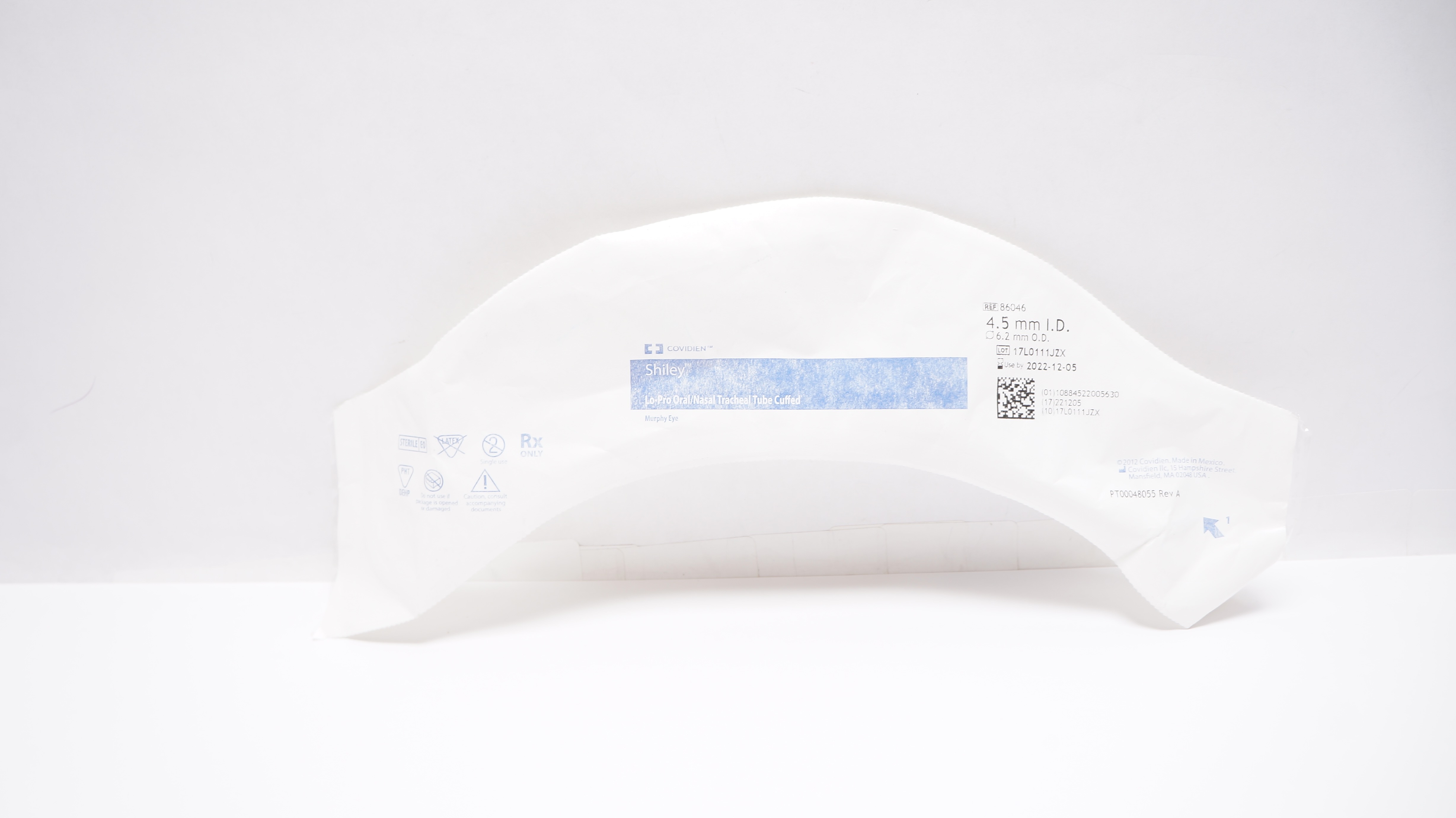 Covidien 86046 Shiley Lo-Pro Oral/Nasal Tracheal Tube Cuffed 4.5ID x 6.2mm OD(x)