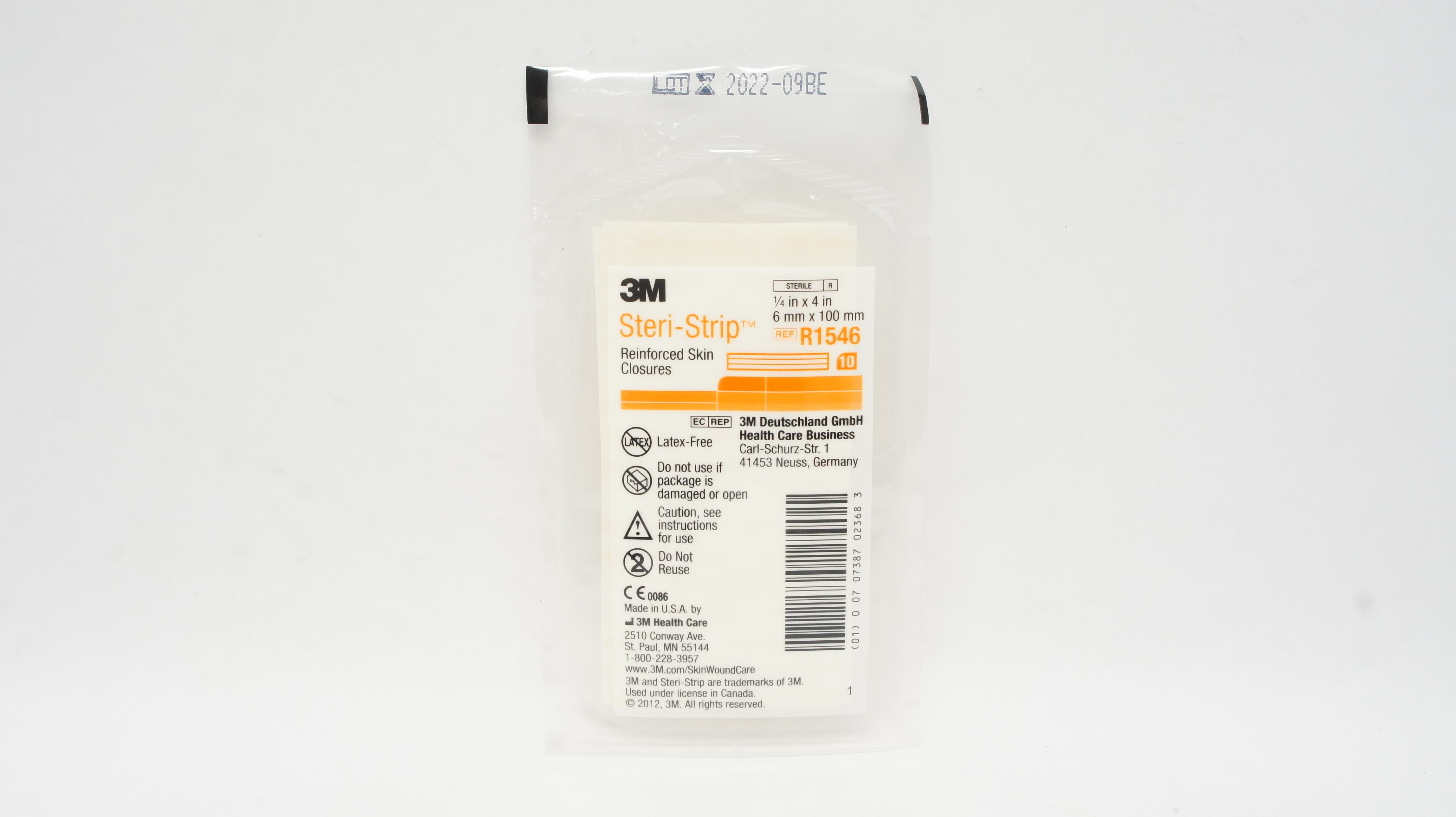 3M R1546 Steri-Strip Reinforced Skin Closures 1/4inch x 4inch (x) - Pack of 10