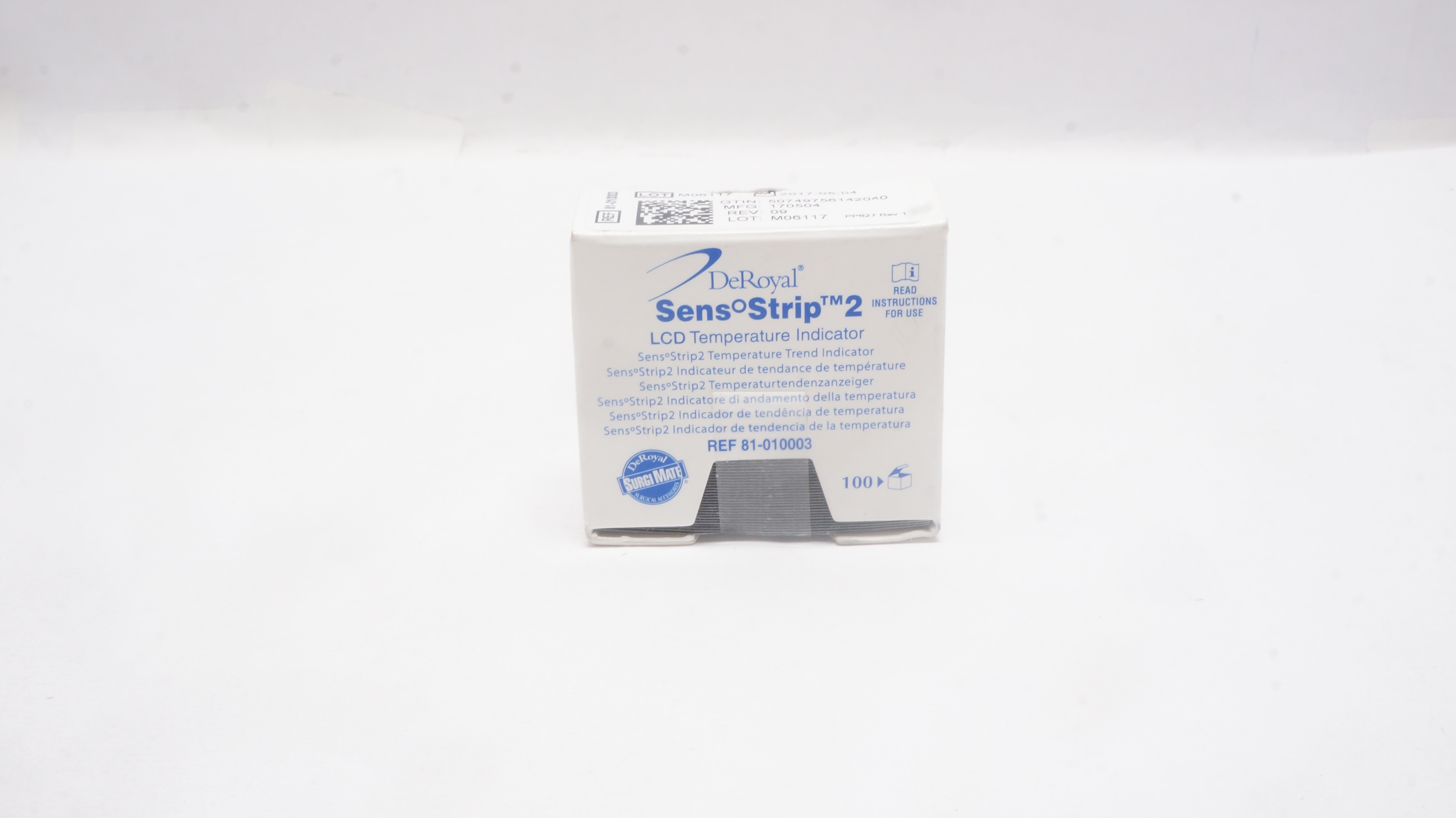 DeRoyal 81-010003 SensoStrip 2 LCD Temperature Indicator - Box of 100