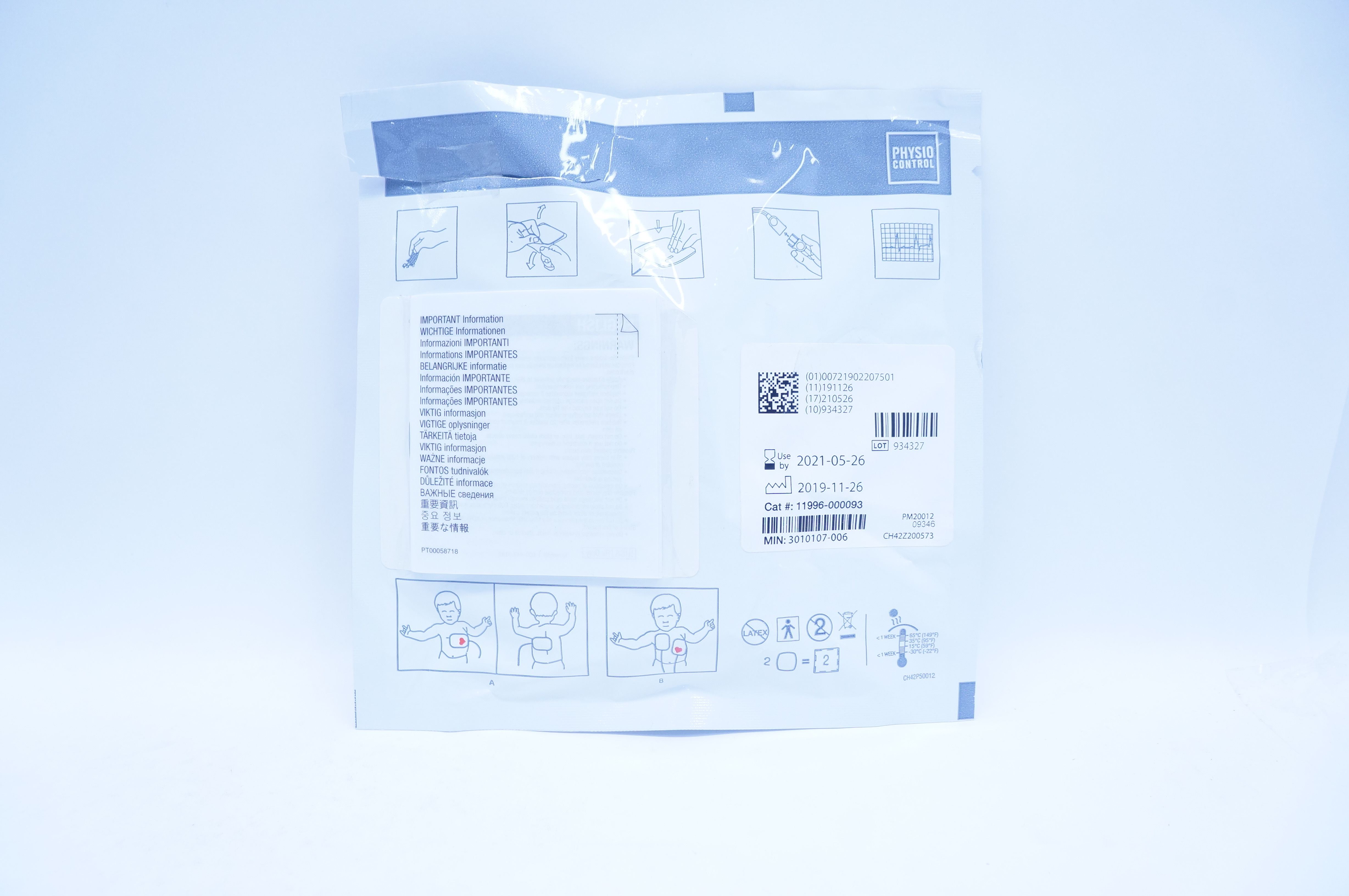 Physio-Control 11996-000093 Quik-Combo RTS Pediatric ECG Electrodes 0-33lbs. (x)