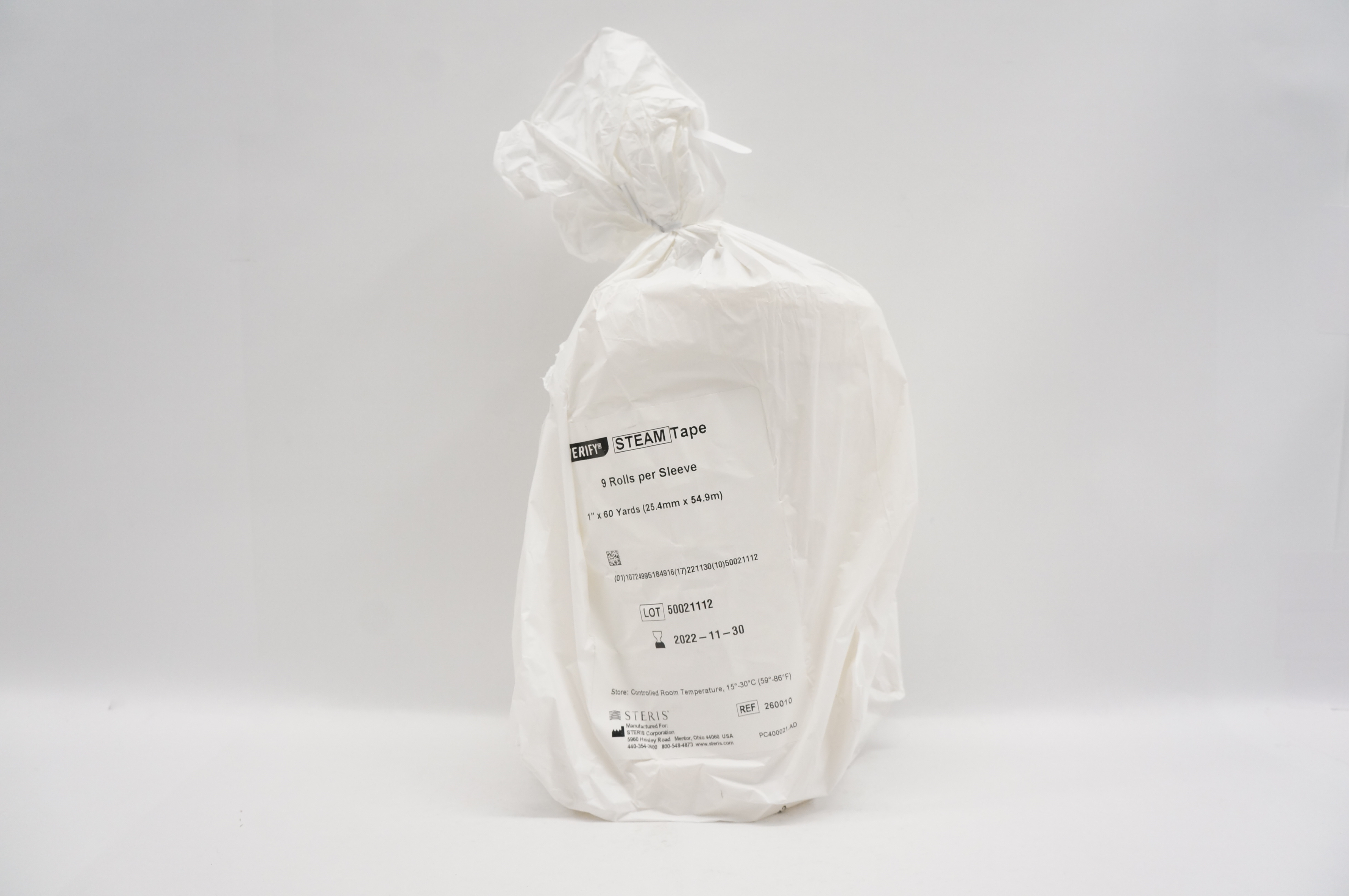 Steris 260010 Verify Steam Tape 9 Rolls Per Sleeve 1inch x 60yds