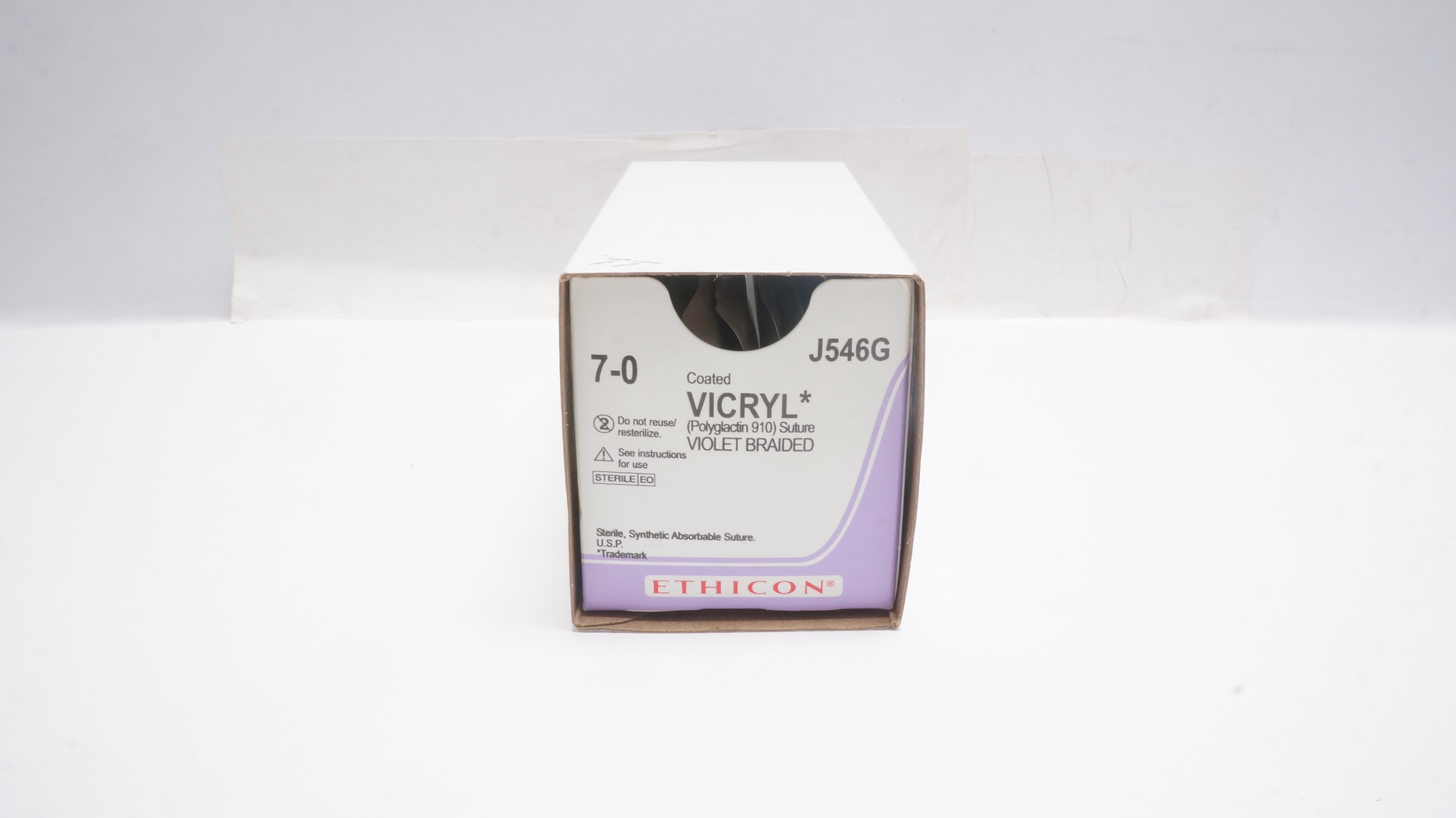 Ethicon J546G 7-0 Vicryl Stre TG140-8 6.5mm 3/8c Spatula, 18inch (x) - Box of 11