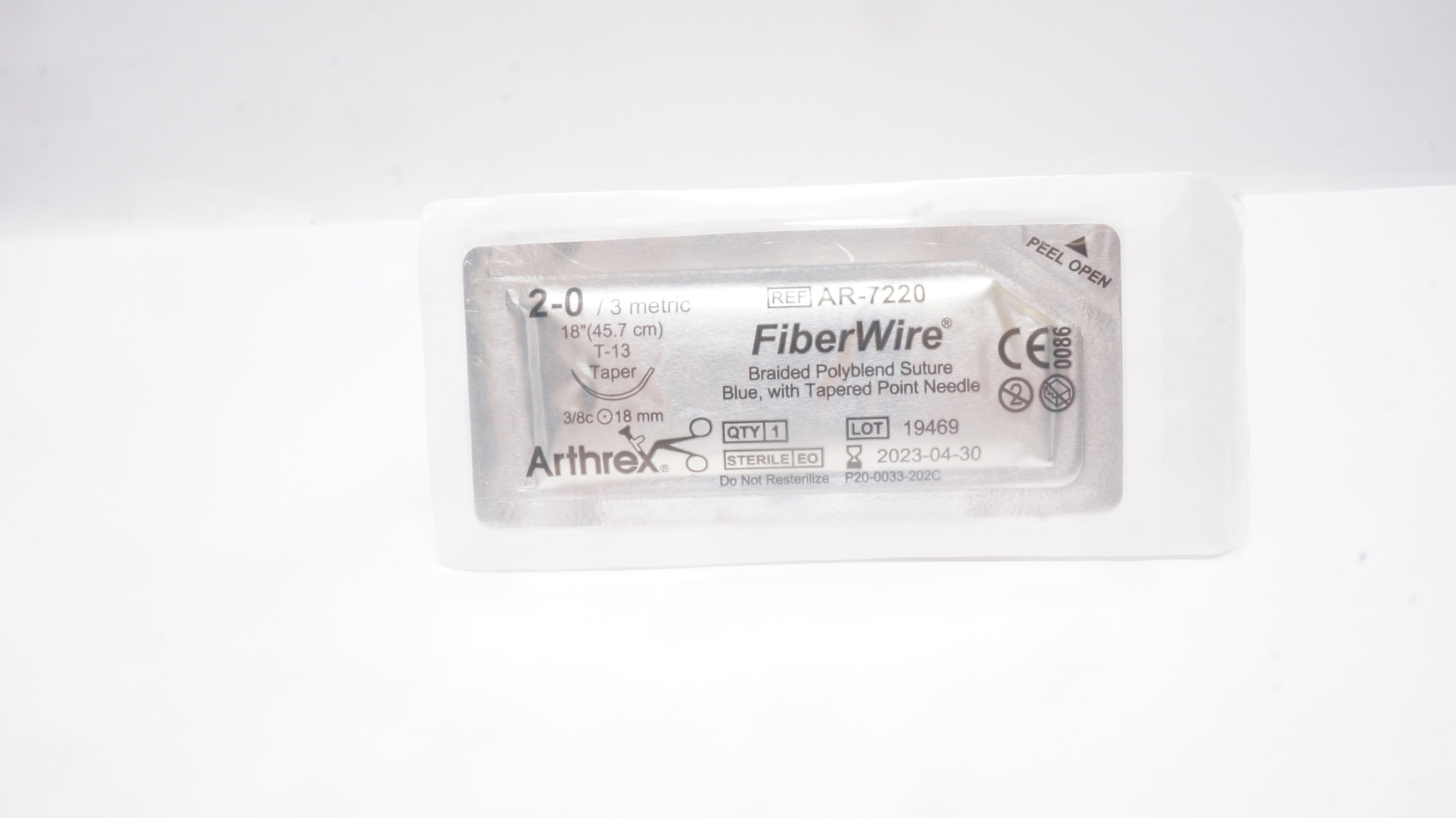 Arthrex AR-7220 2-0 FiberWire Braided Stre T-13 18mm 3/8 Taper 18inch (x)