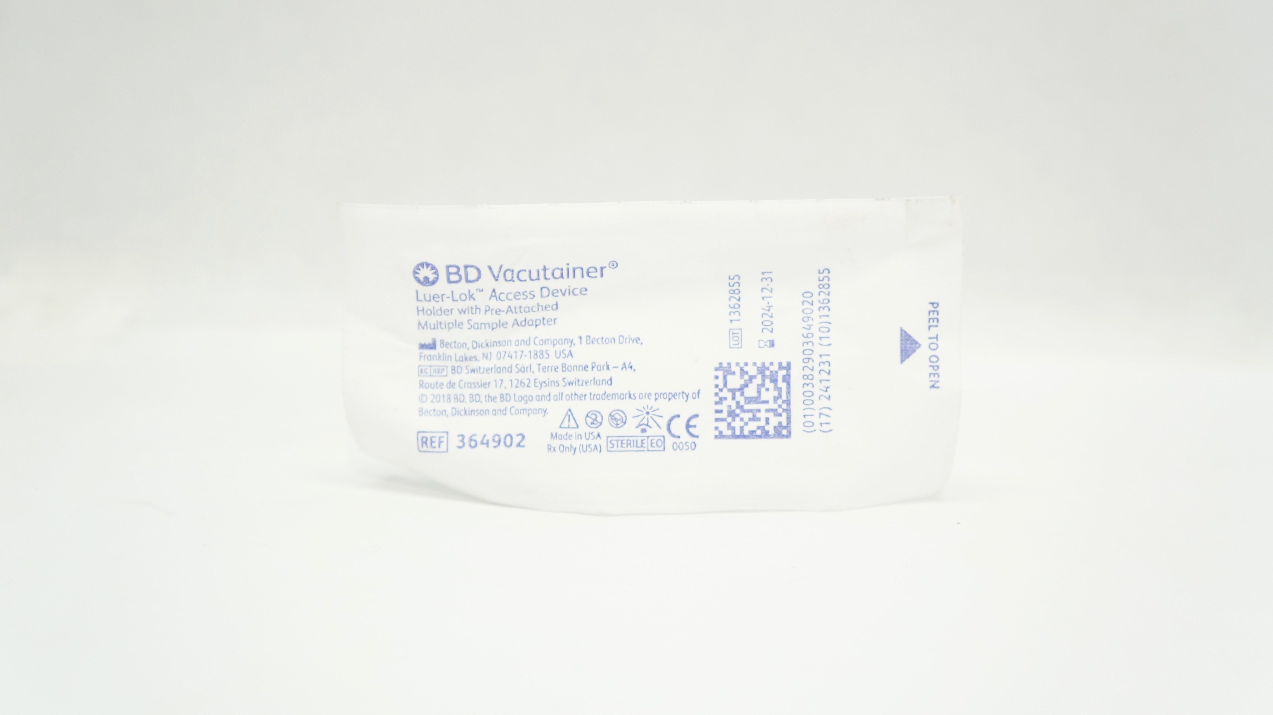 BD 364902 Vacutainer Luer-Lok Access Device Holder with Multiple Sample Adapter