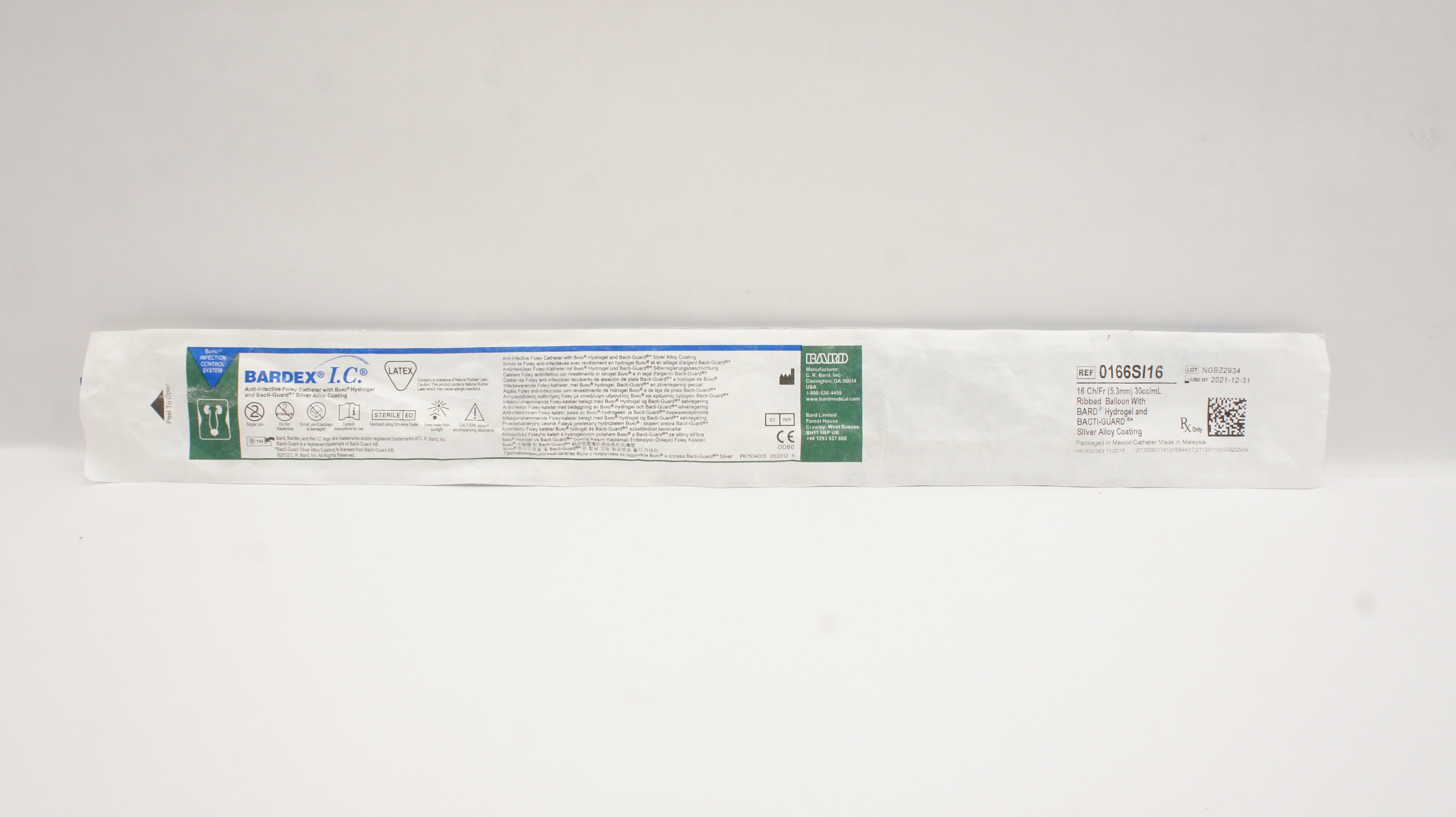 Bard 0166SI16 Bardex I.C. Foley Cath. 16Ch/Fr 30cc/ml (x)