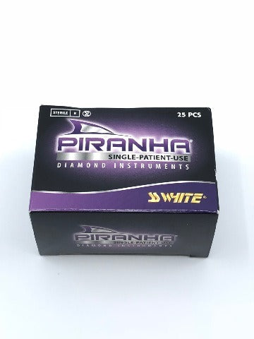 SS White 862-012CR Piranha Single Use Diamond, Flame, Coarse (x) ~ Box of 25