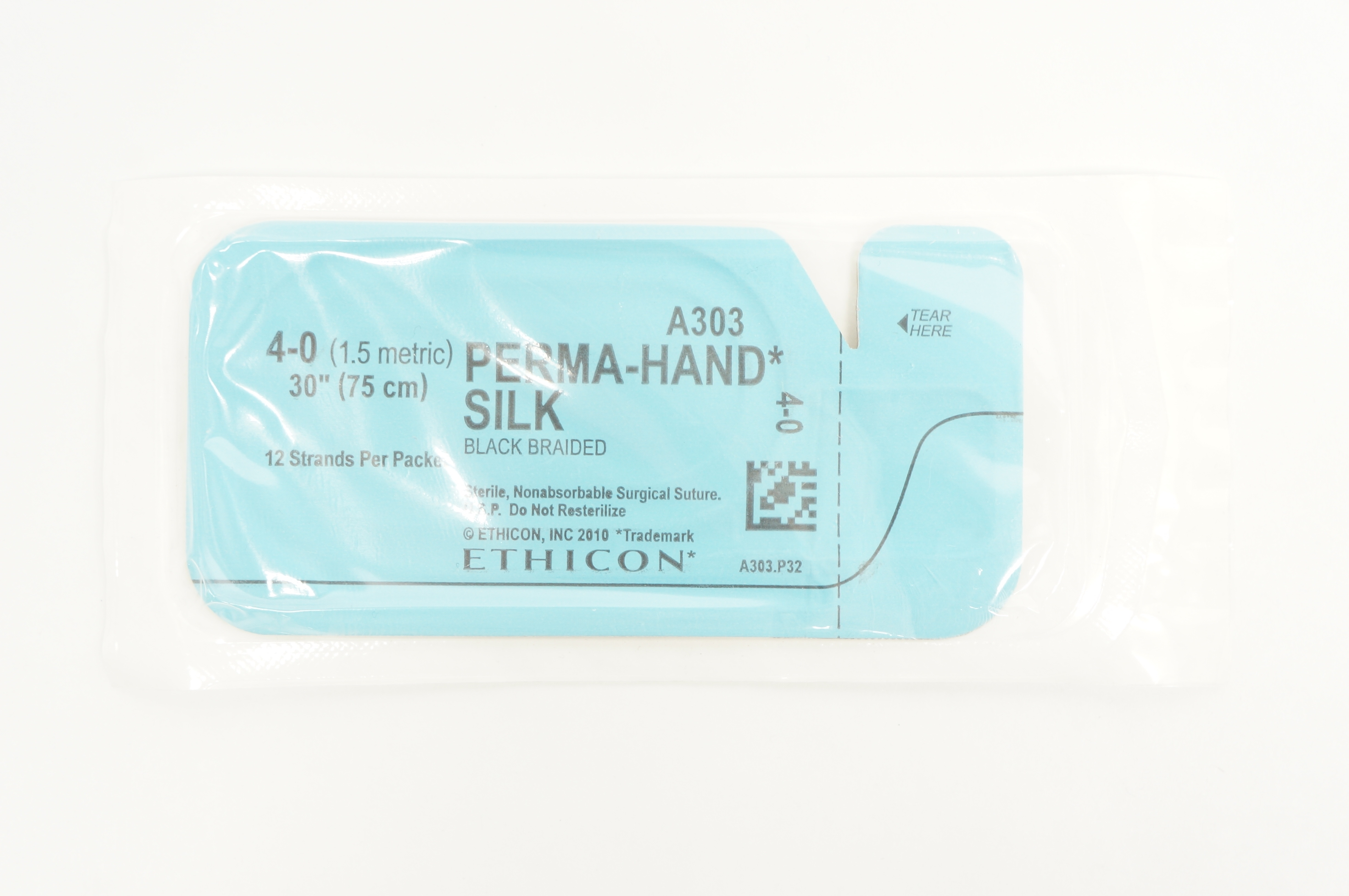 Ethicon A303 4-0 PERMA-HAND SILK, Blaick Braided 30inch