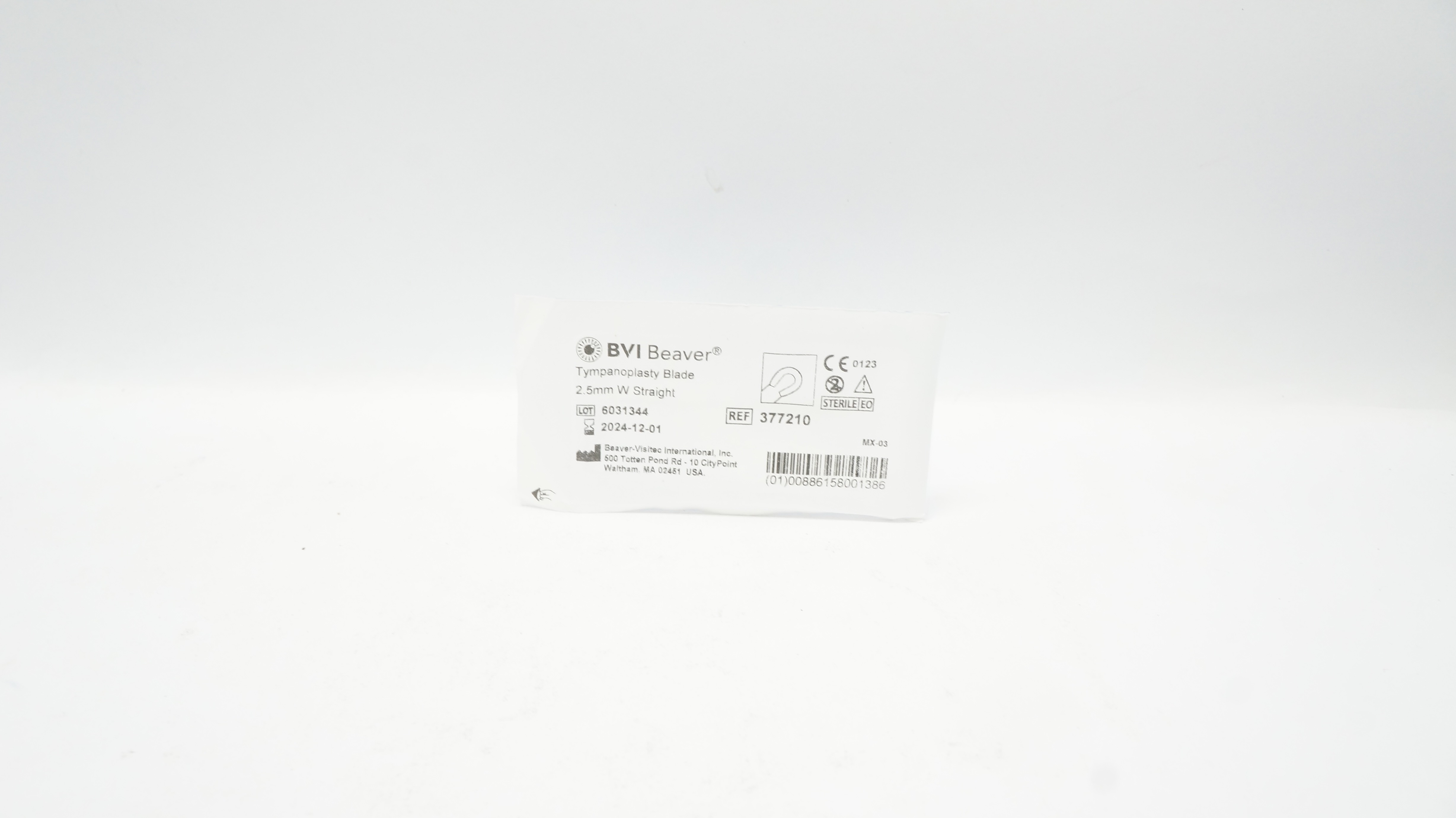 Beaver-Visitec 377210 Tympanoplasty Blade 2.5mm W Straight (x)