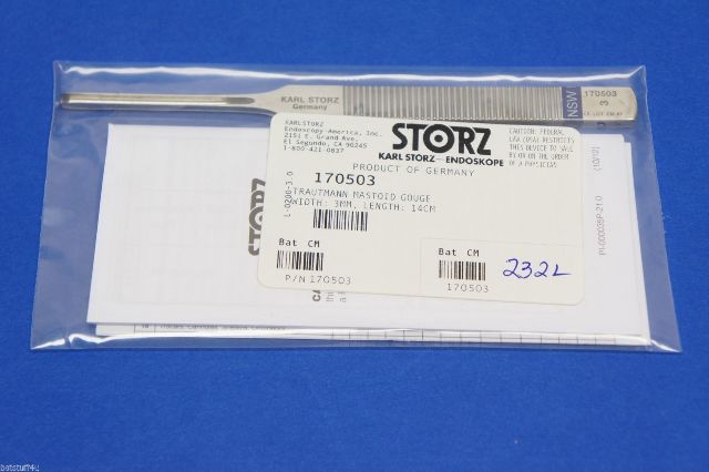 Karl Storz 170503 Trautmann Mastoid Gouge Width 3mm, Length 14cm