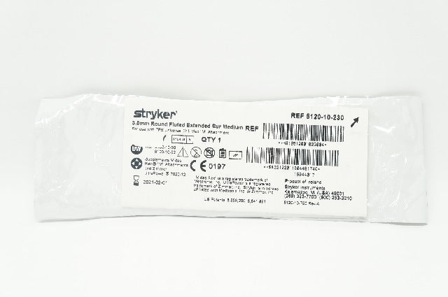 Stryker 5120-10-230 3.0mm Round Fluted Extended Bur, Medium (x)