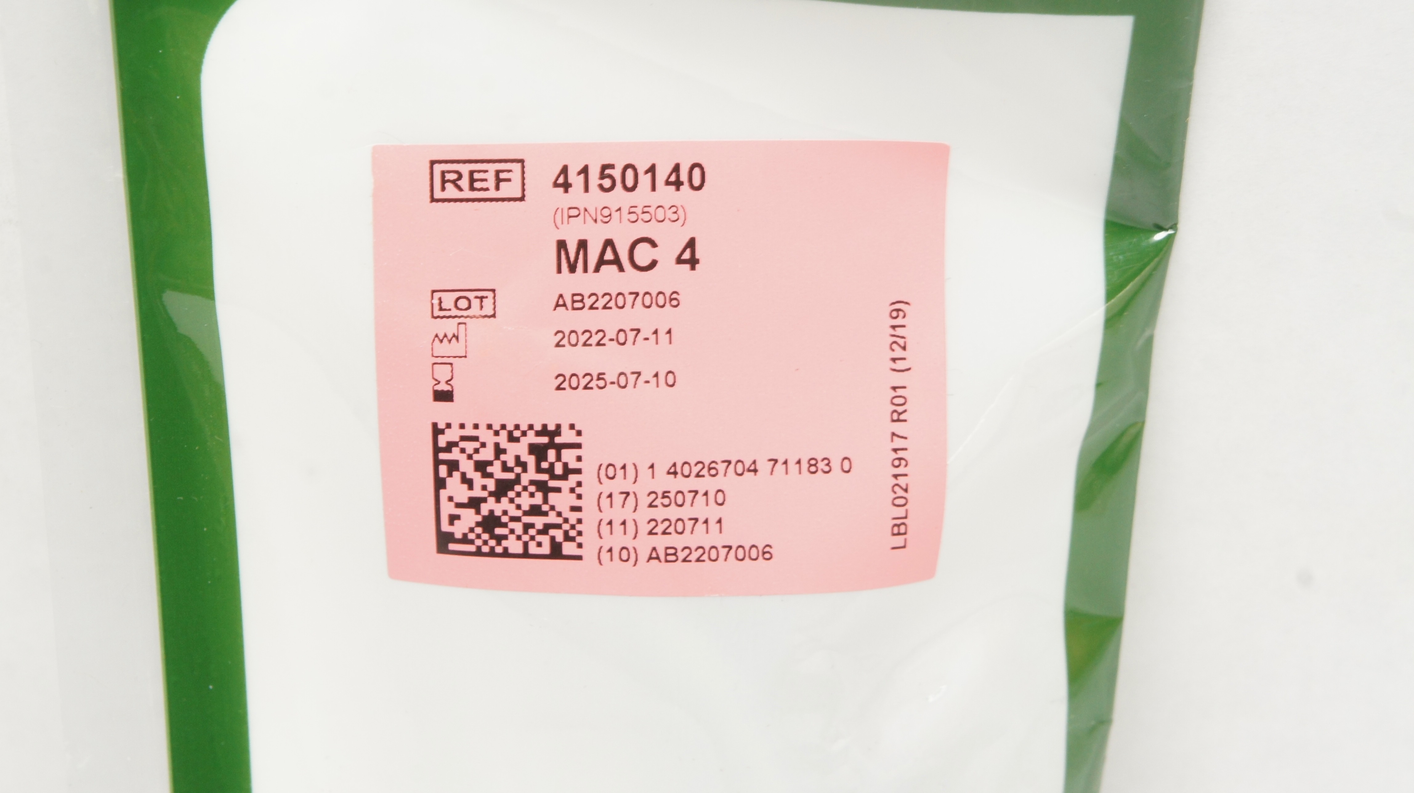 Teleflex 4150140 Rusch Polaris Single-Use Fiber Optic Laparoscope Blade Mac 4