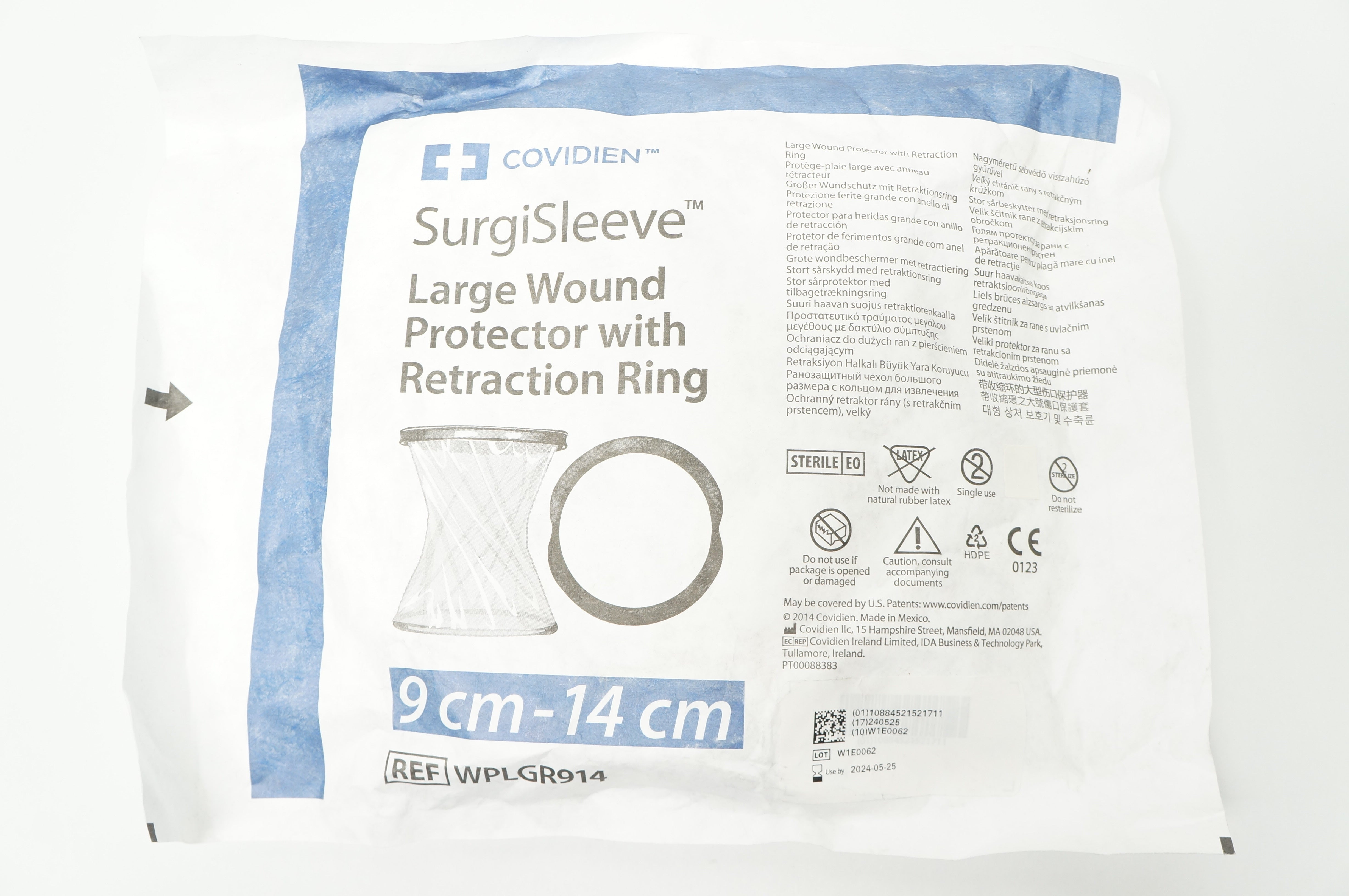 Covidien WPLGR914 SurgiSleeve Large Wound Protector w/Retraction Ring 9cm-14cm