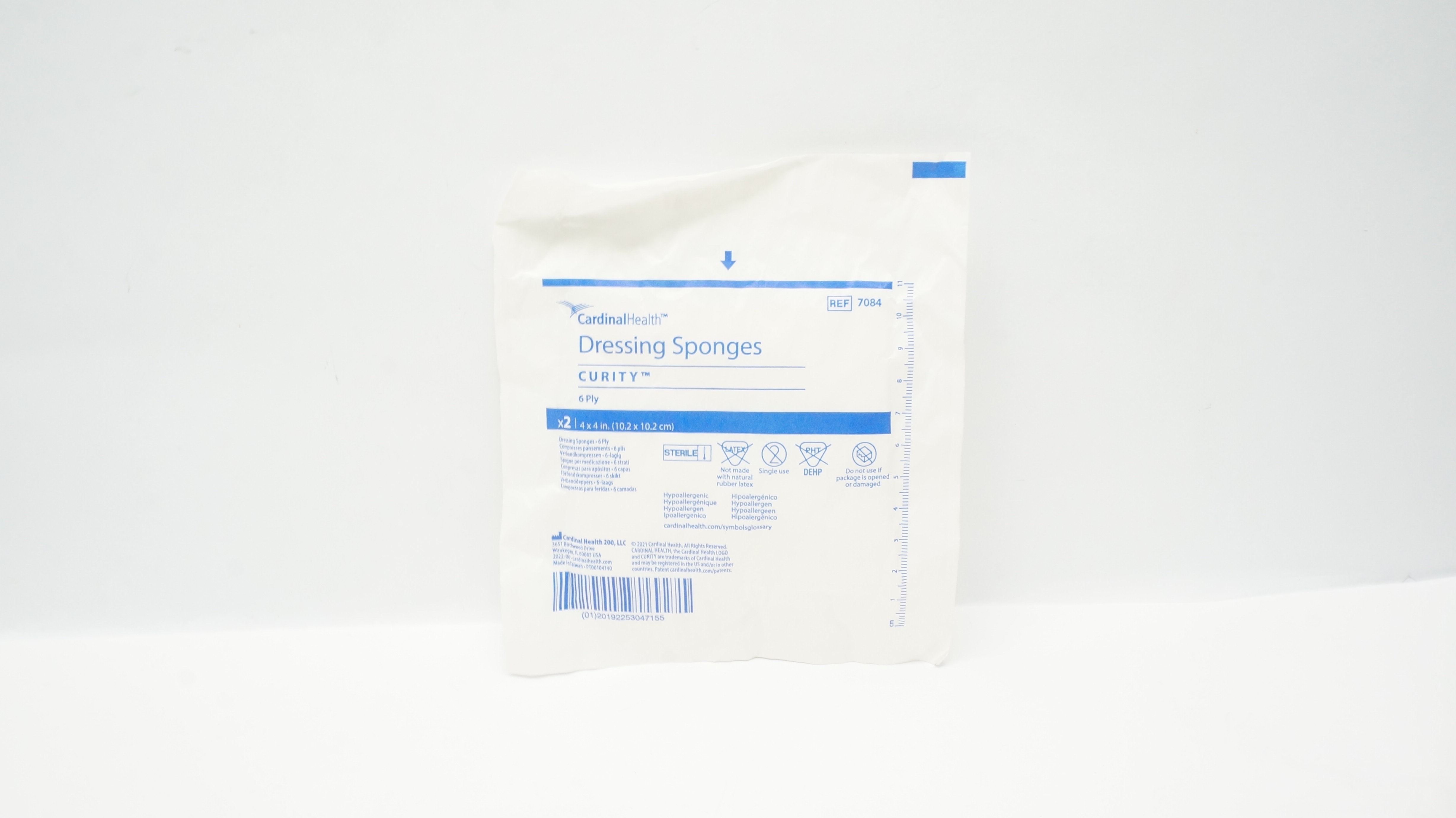 Cardinal Health 7084 Curity Dressing Sponges 4inch x 4inch 6-Ply - Pack of 2