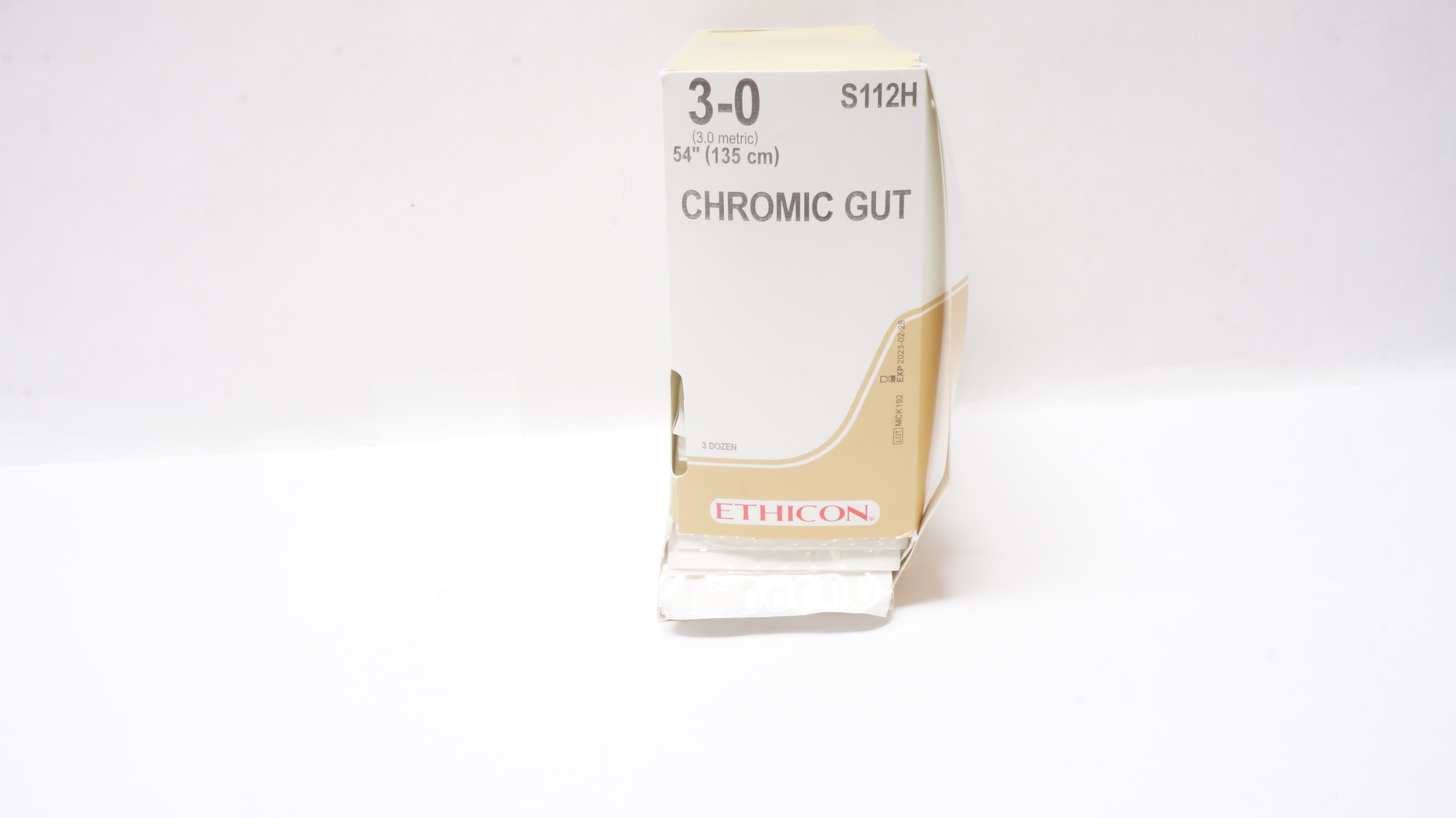 Ethicon S112H 3-0 Chromic Gut 54In - Box of 33 (x)