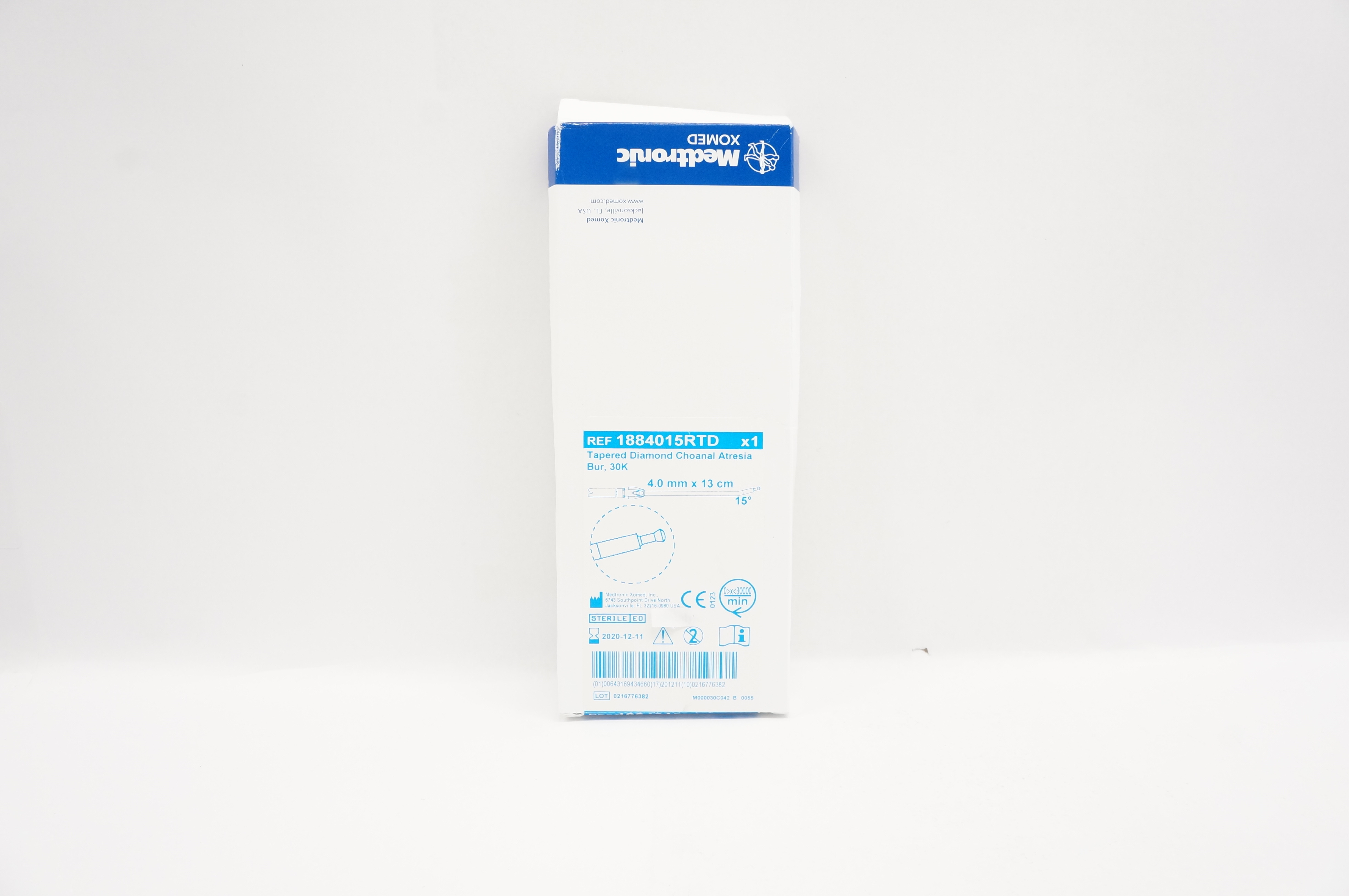 Medtronic 1884015RTD Tapered diamond Choanal Atresia Bur 30K 4.0mm x 13cm (x)