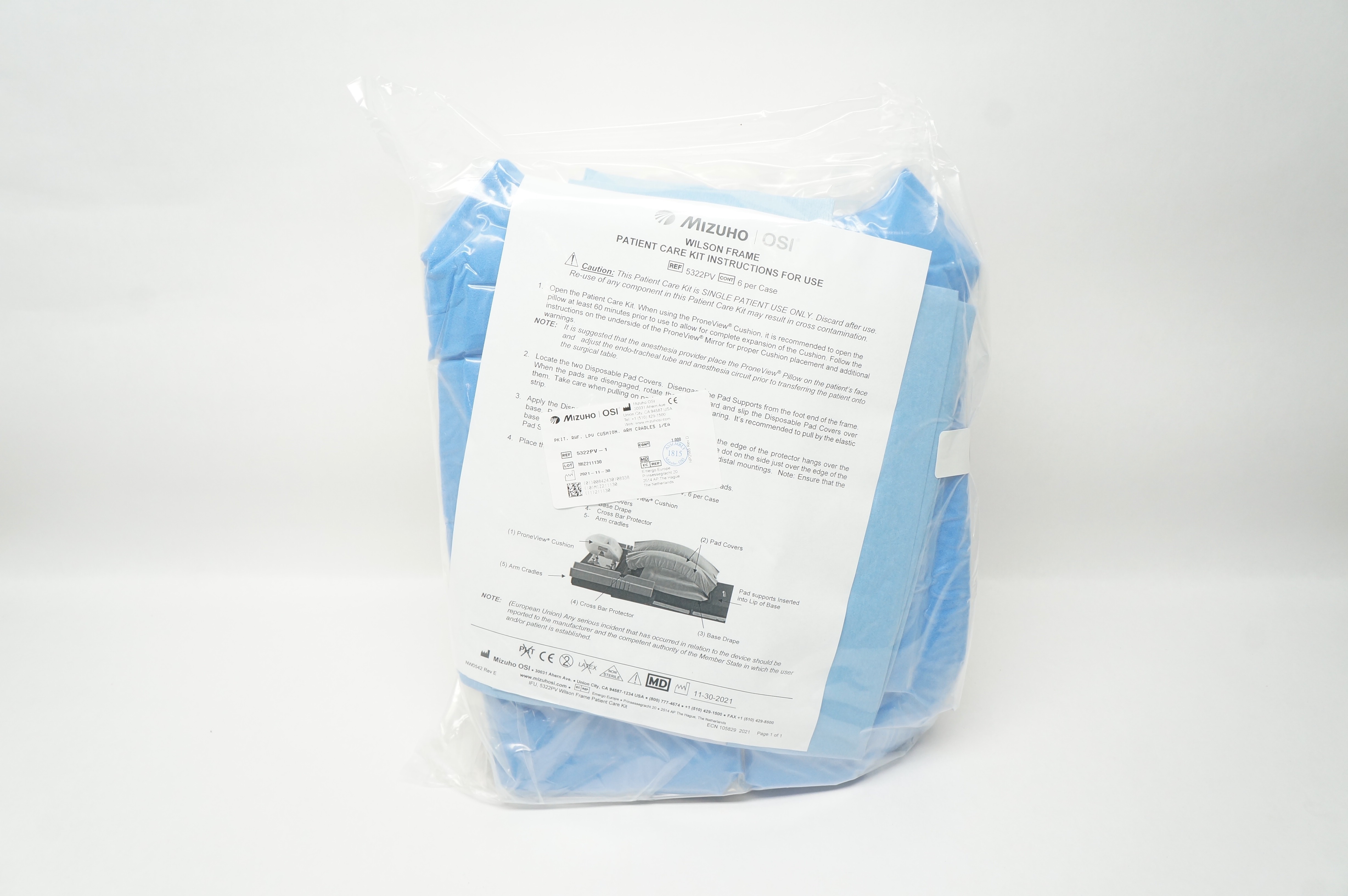 Mizuho OSI 5322PV Wilson Frame Patient Care Kit - Pack of 6