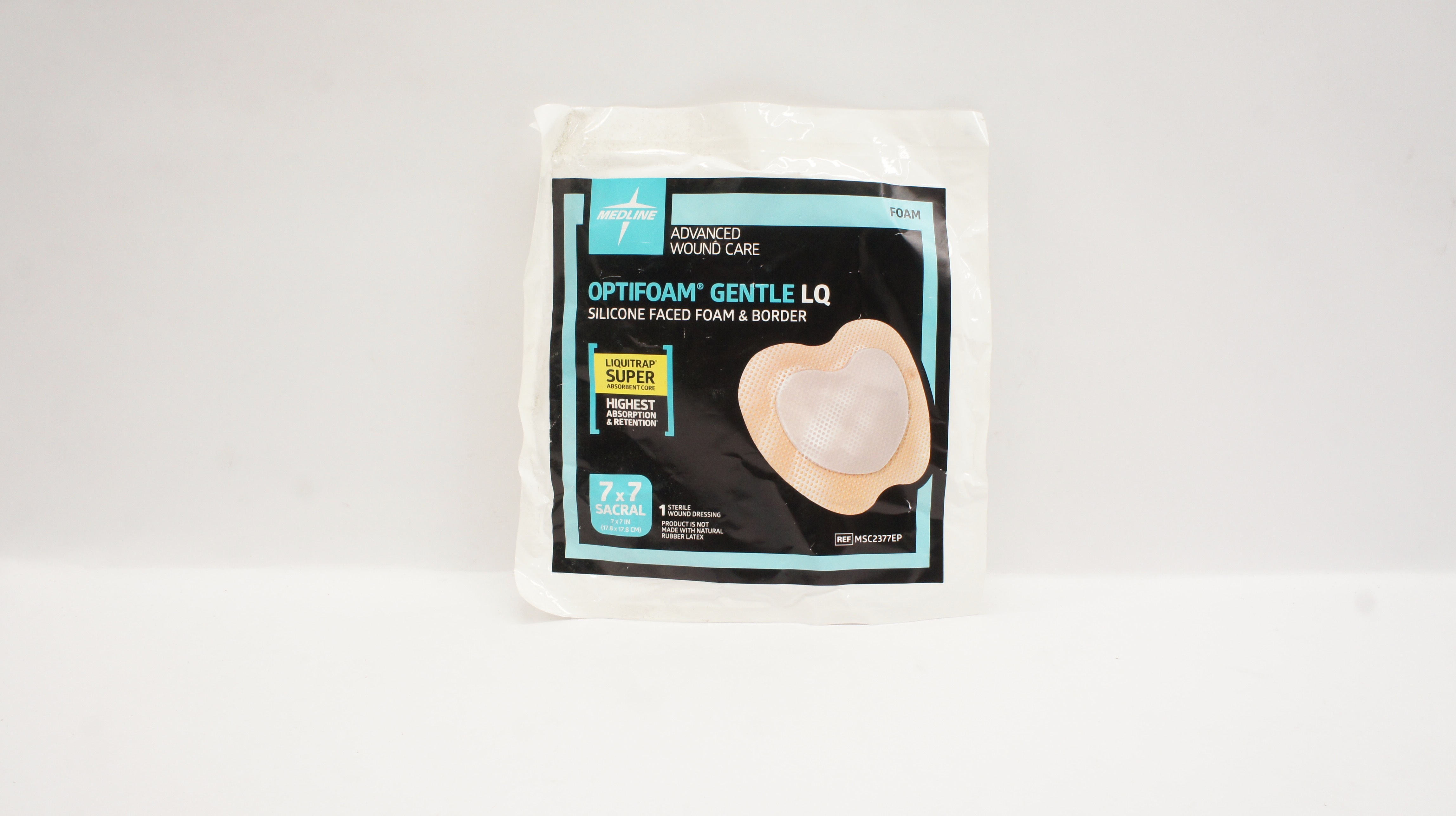 Medline MSC2377EP Optifoam Gentle LQ 7inch x 7inch Wound Dressing (x)