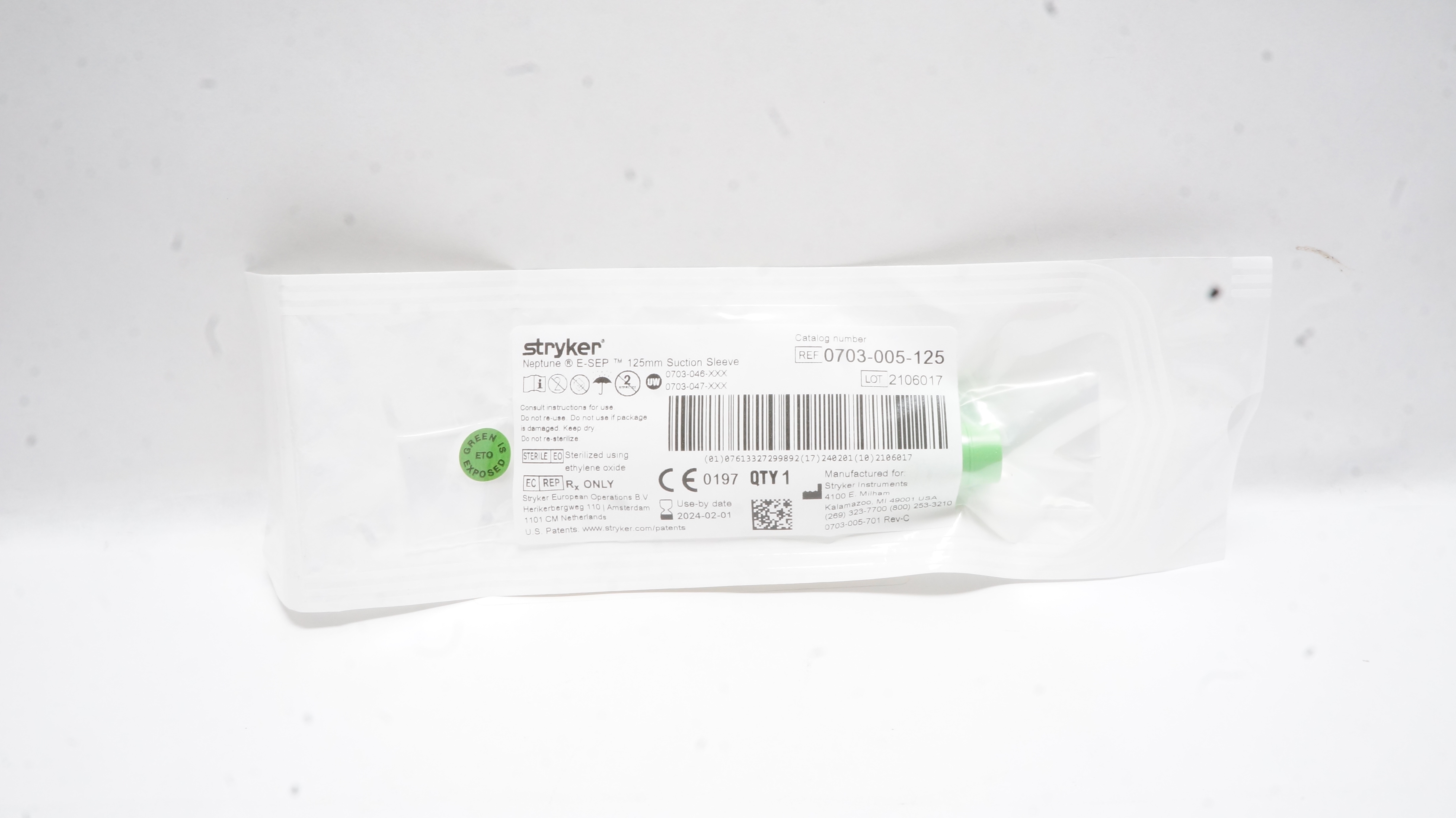 Stryker 0703-005-125 Neptune E-Sep Suction Sleeve 125mm (x)