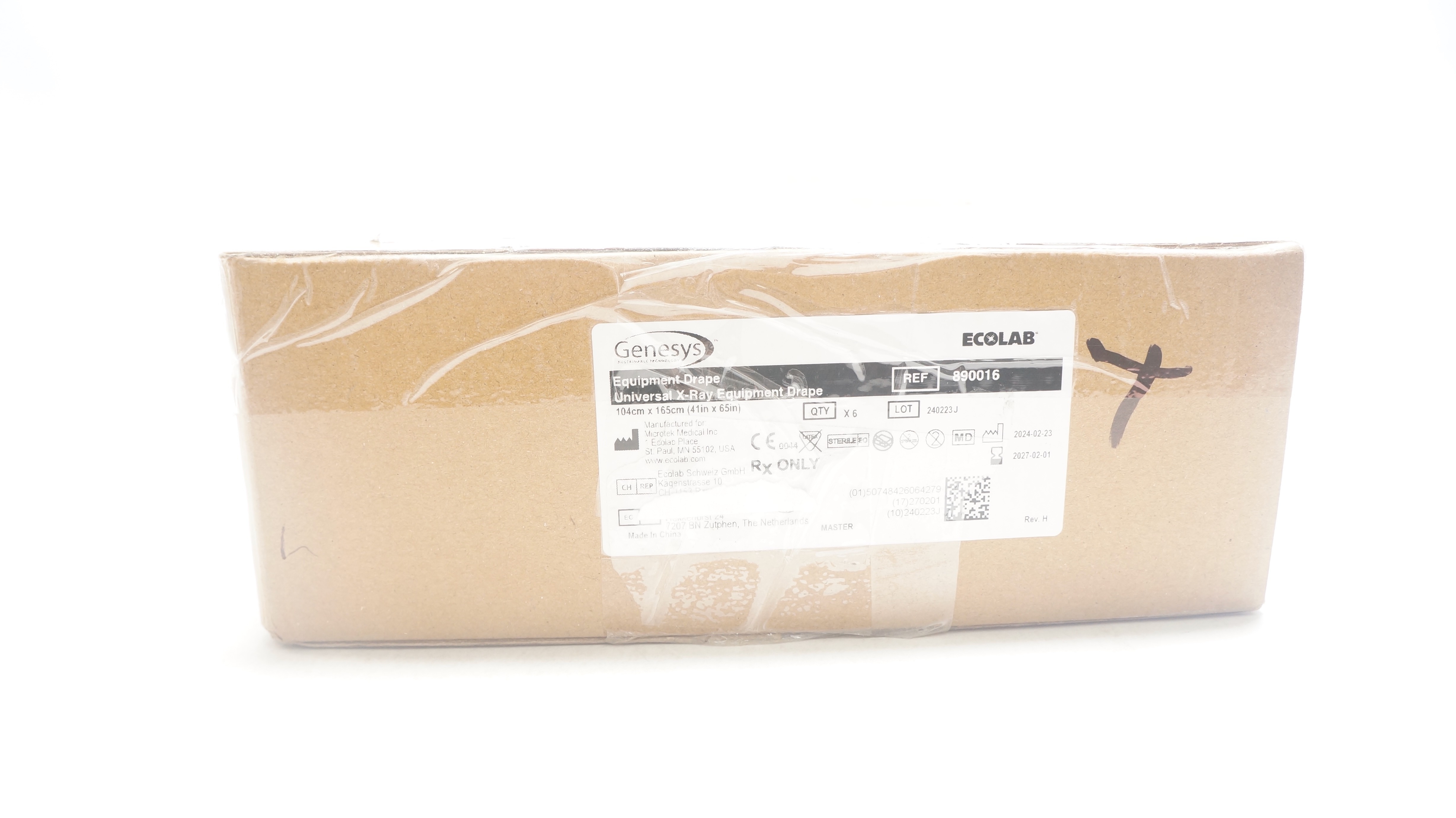 Microtek 890016 Genesys Universal X-Ray Equipment Drape, 41in x 65in - Box of 6