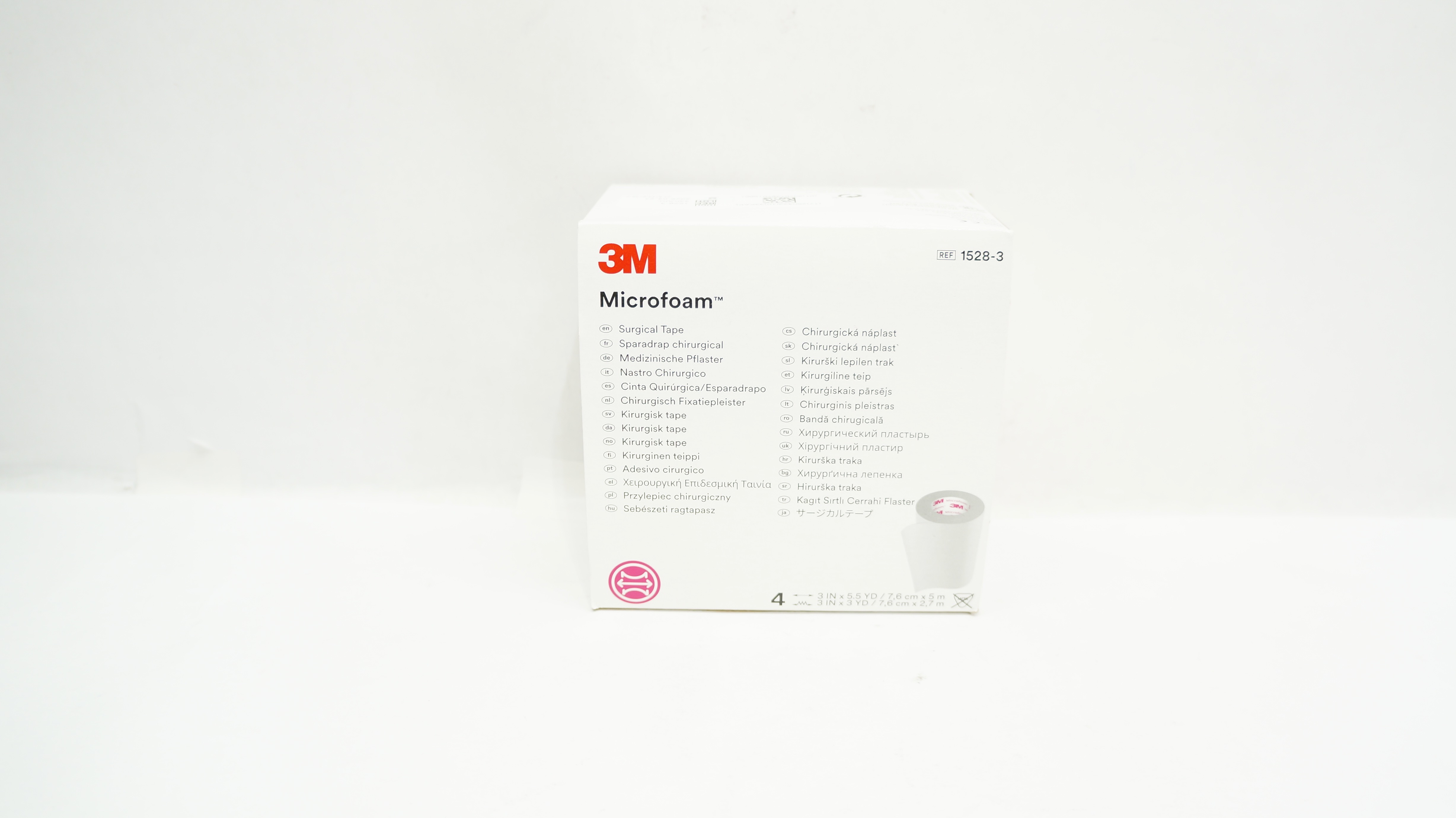 3M 1528-3 Microfoam Surgical Tape 3inch x 5.5yd 3inch x 3yd - Box of 4