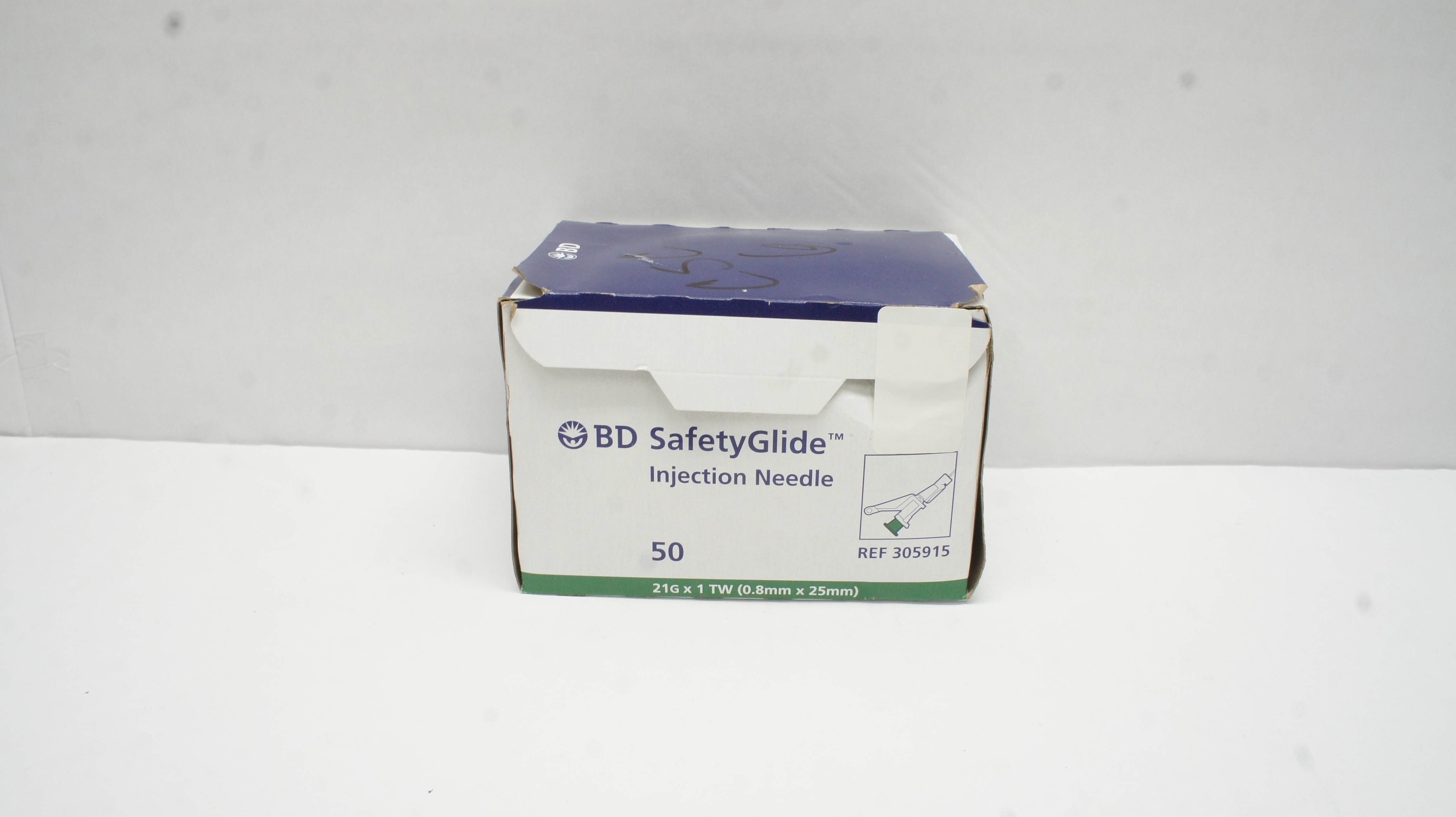 BD 305915 Safety Glide Injection Ndle 21G x 1 TW - Box of 45