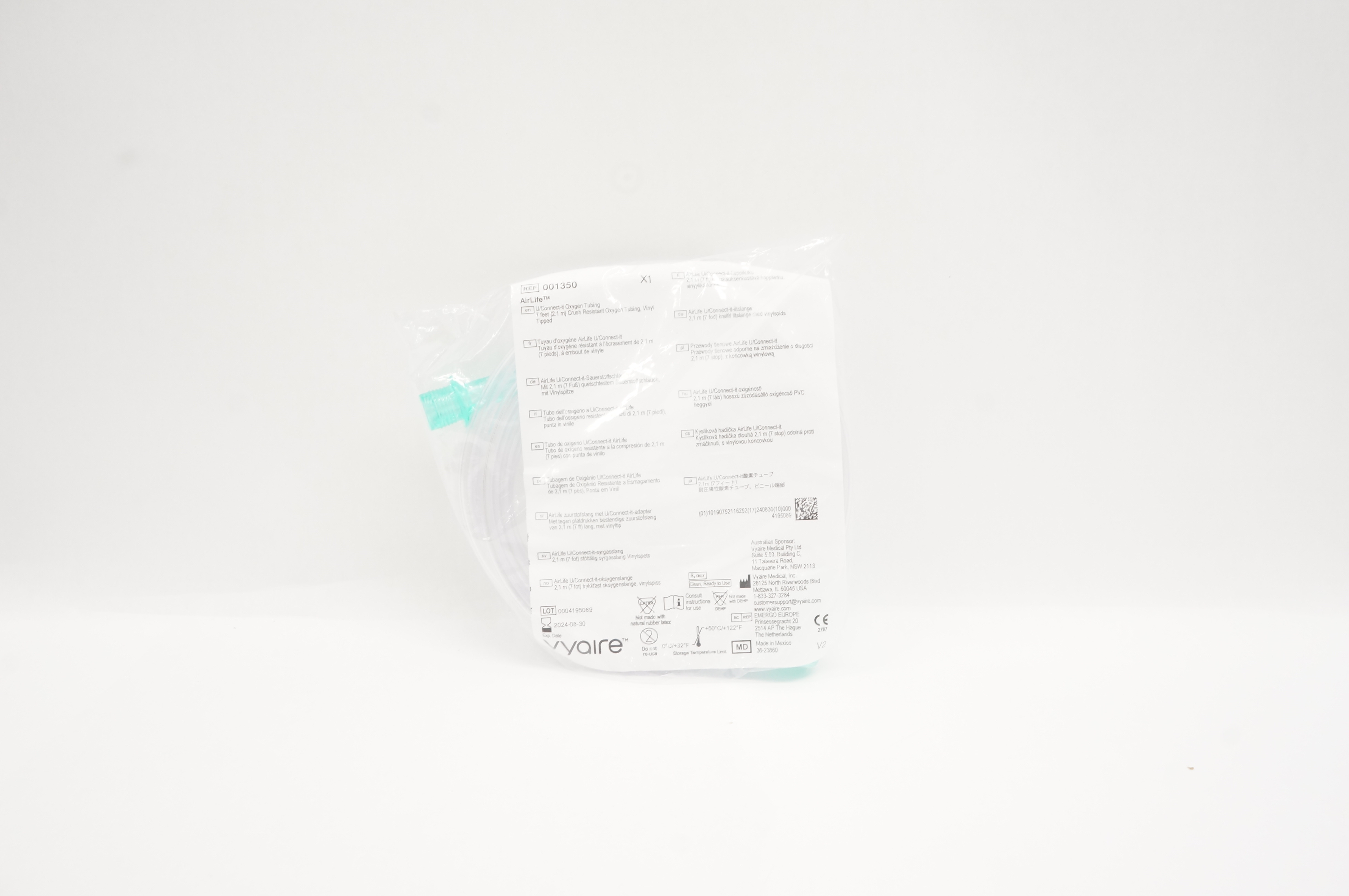 Vyaire 001350 Airlife U/Connect-it Oxygen Tubing 7 feet