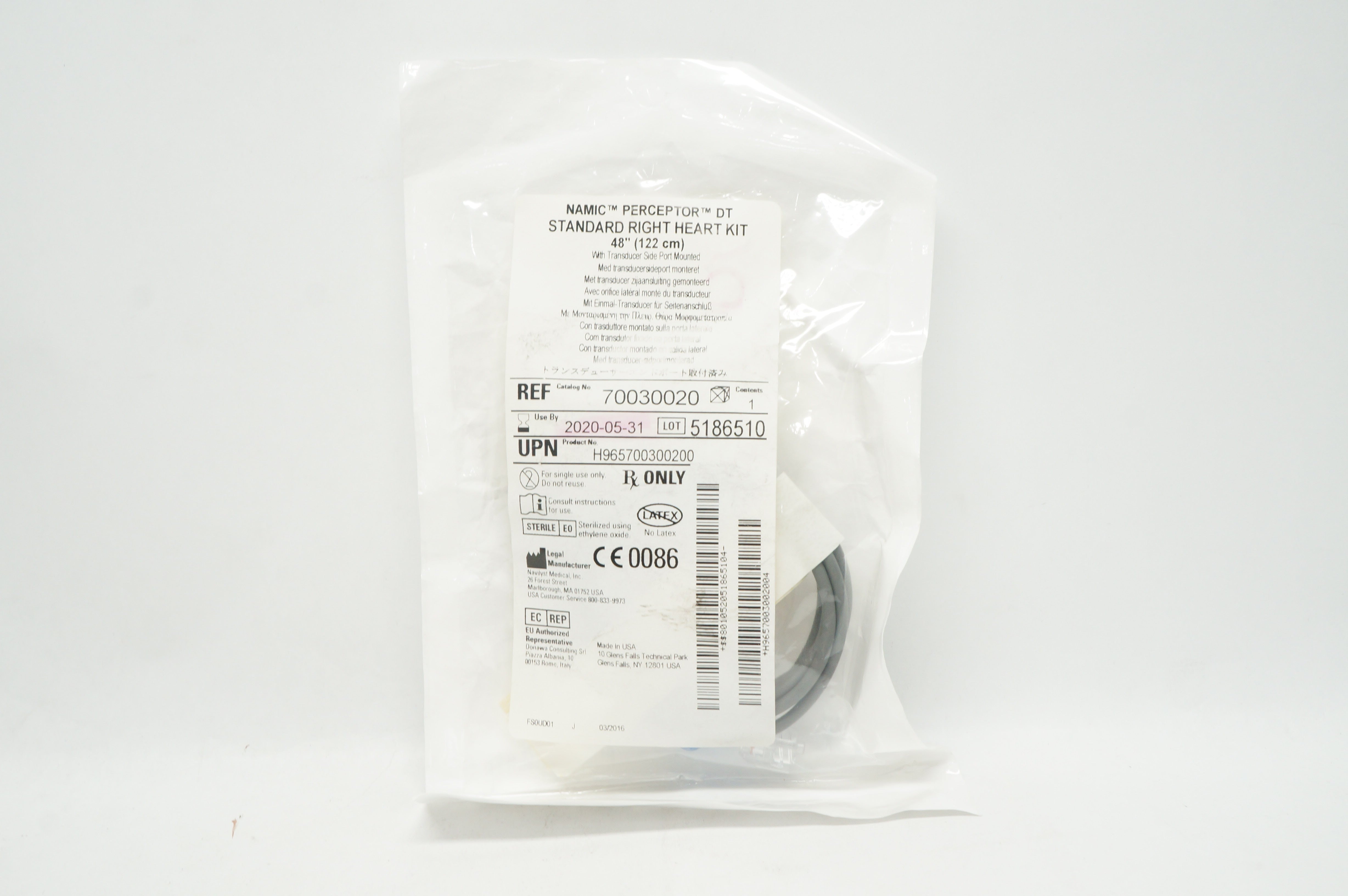 Navylist 70030020 Namic Perceptor DT Standard Right Heart Kit 48inch (x)