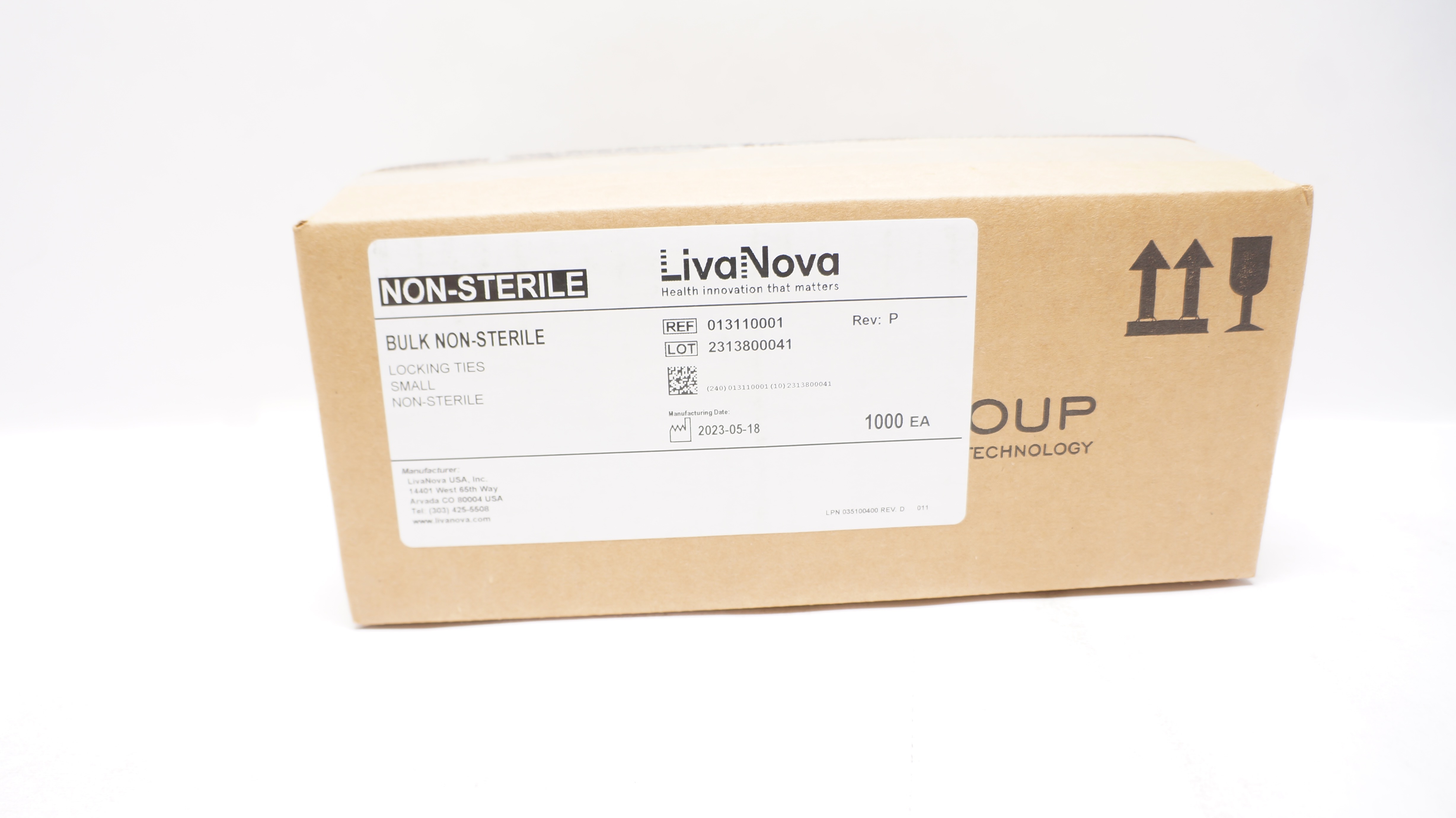 LivaNova 013110001 Non-Sterile Bulk,Small Locking Ties - Case of 1000