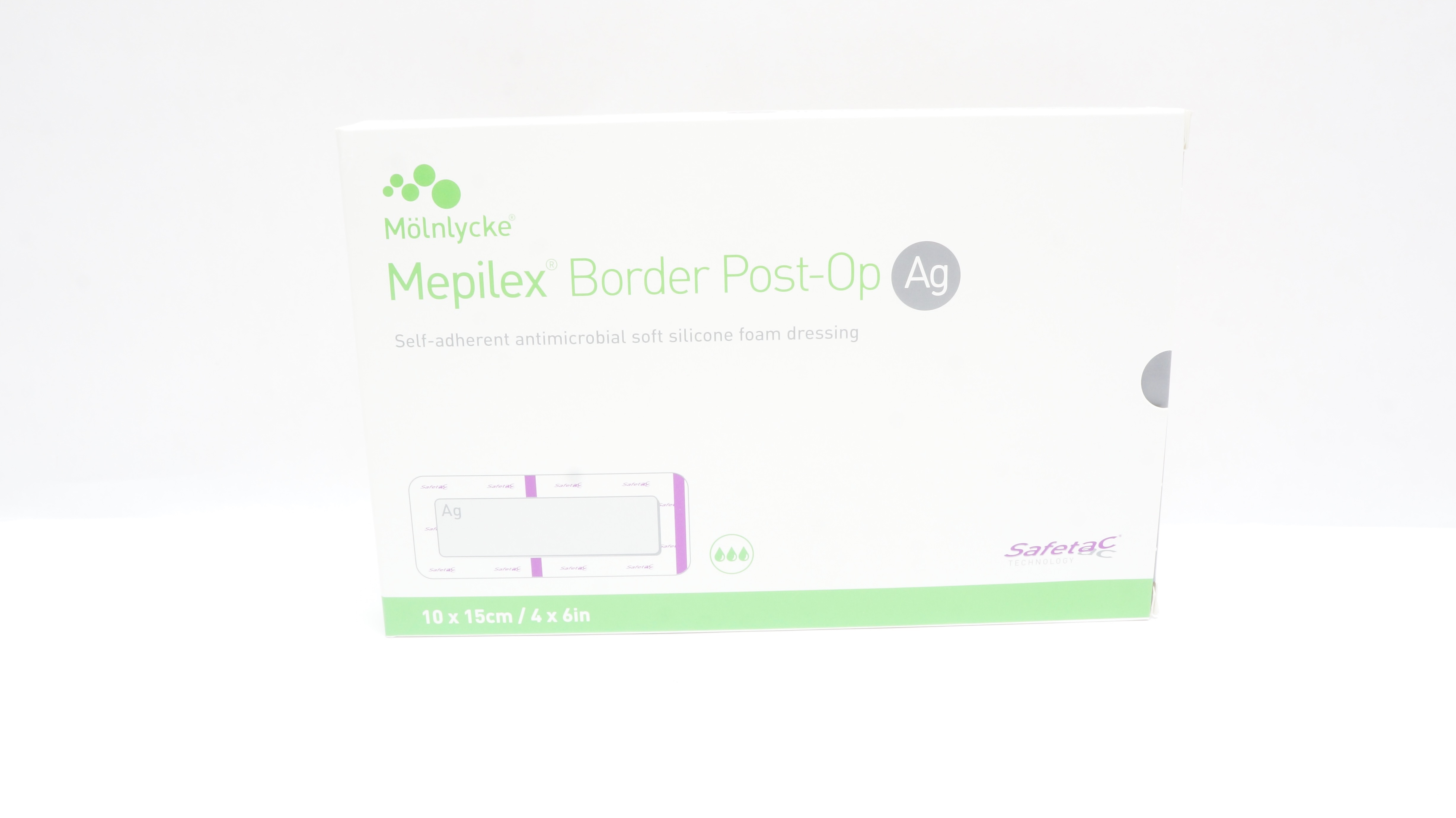 Molnlycke Health Care 498300 Mepilex Soft Foam Dressing 4 x 6inch - Box of 5