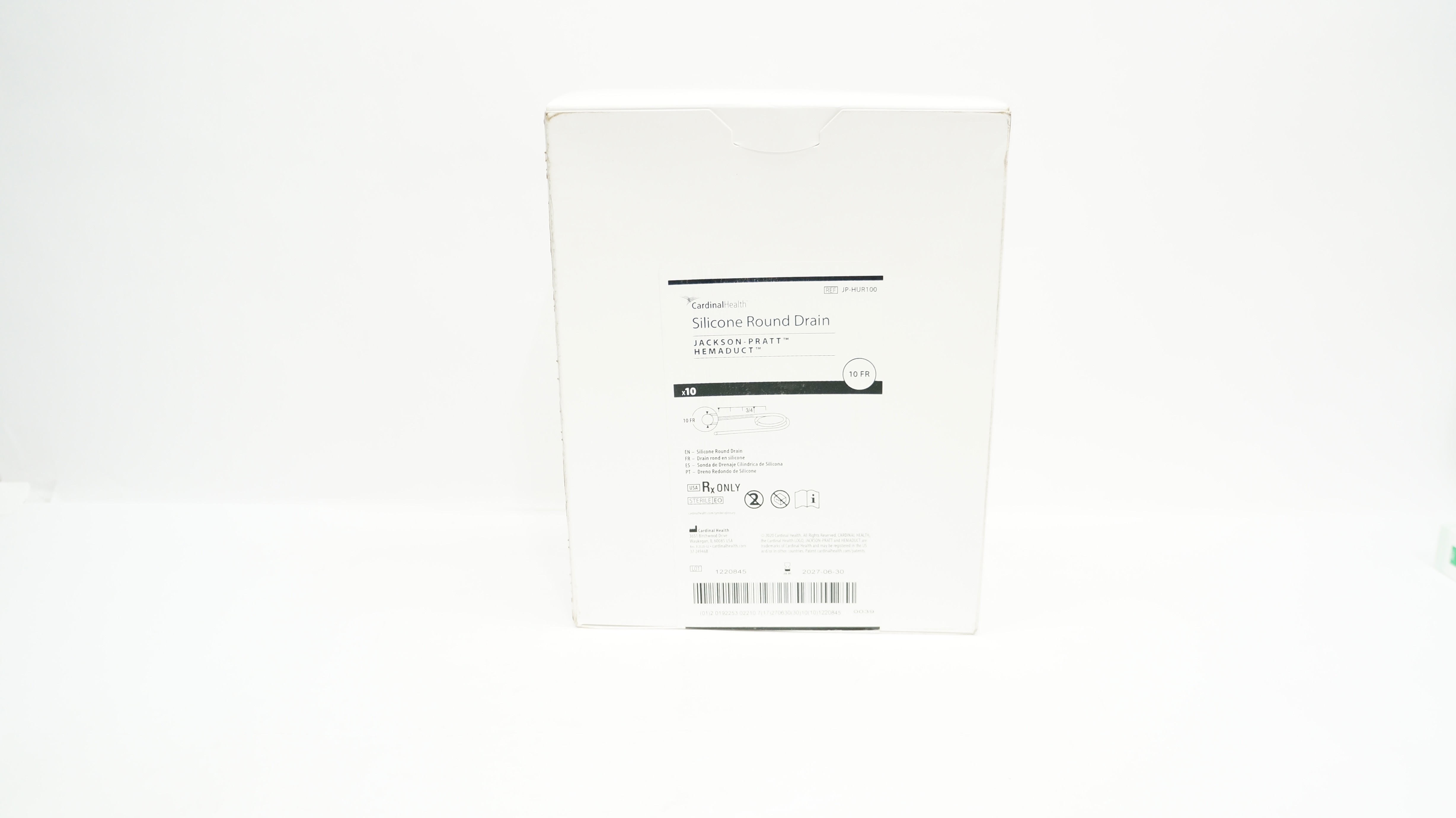 Cardinal Health JP-HUR100 Jackson-Pratt Hemaduct Round Drain 10Fr. - Box of 10