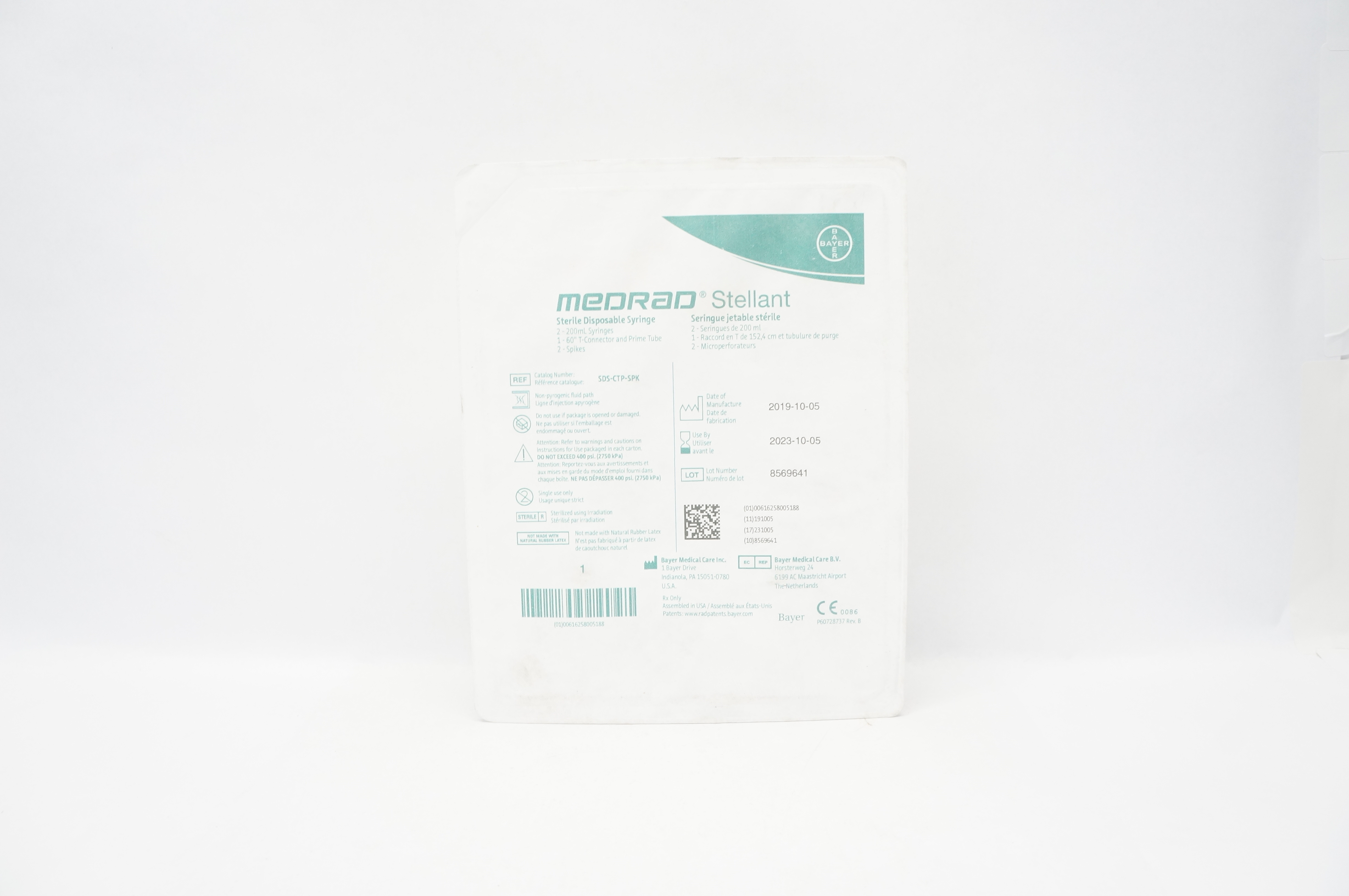Bayer SDS-CTP-SPK Medrad Stellant Sterile Disposable Syringe