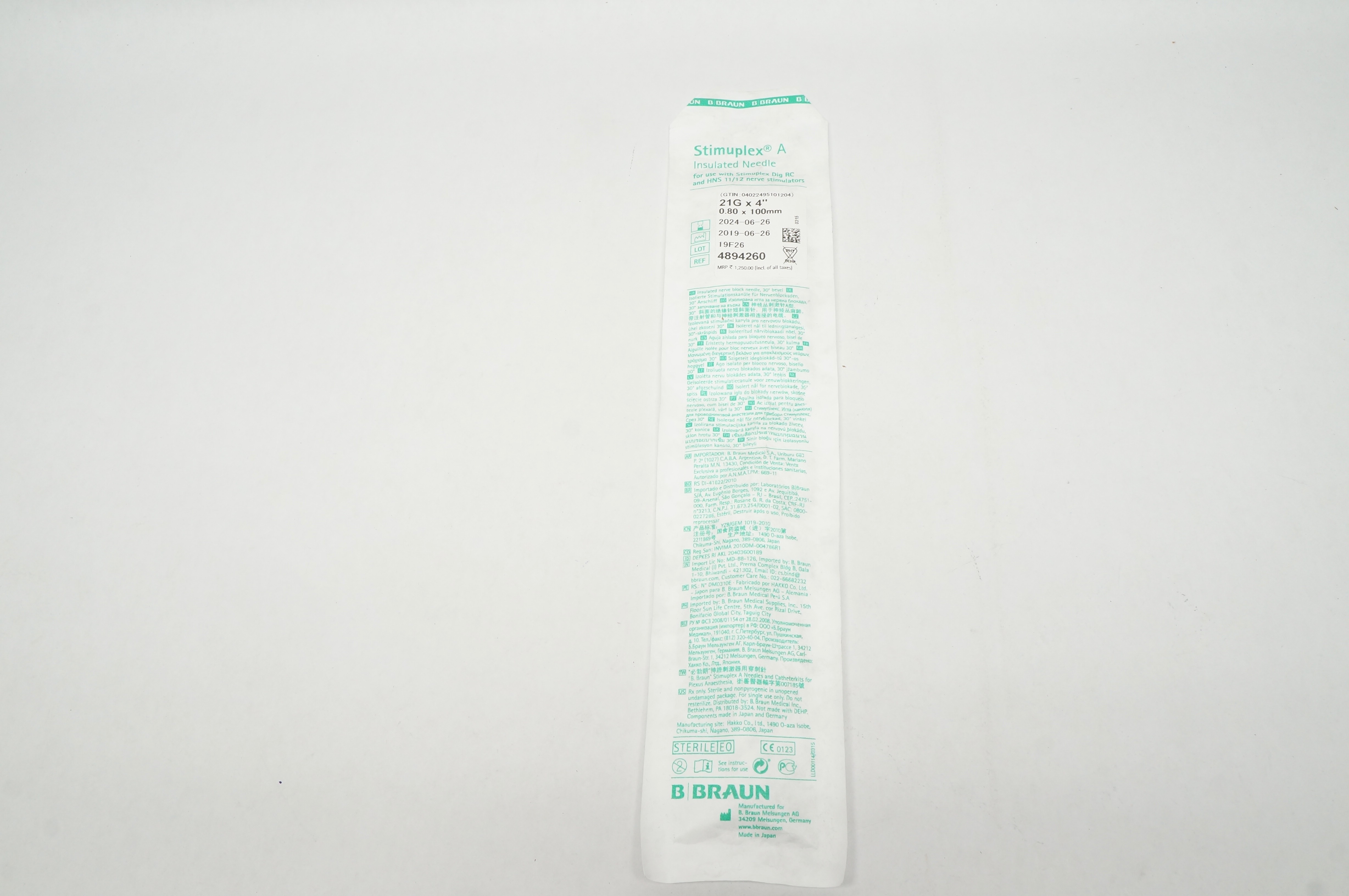 Braun 4894260 Stimuplex A Insulated Ndle 21G x 4inch