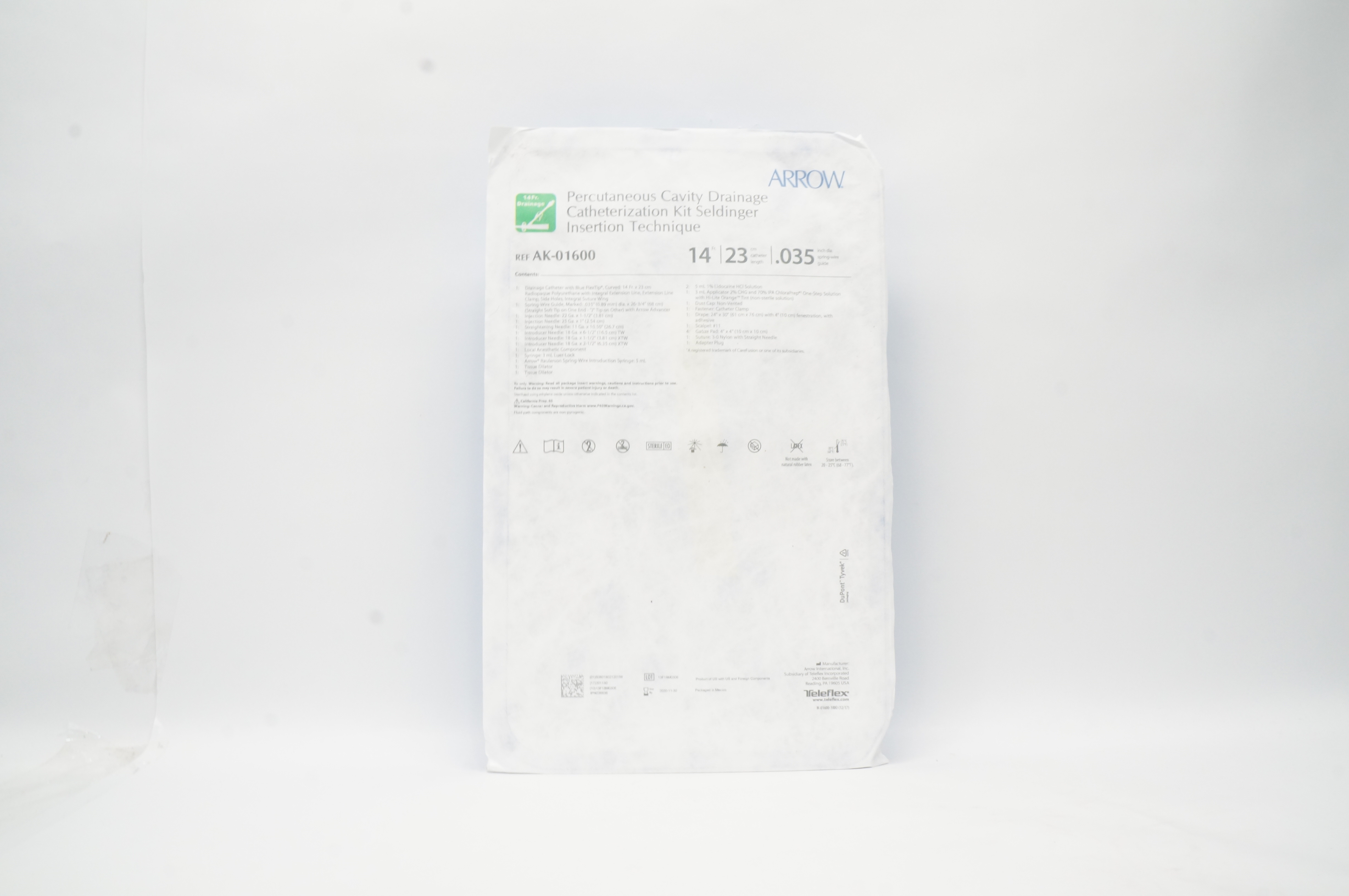 Arrow AK-01600 Percutaneous Cavity Drainage Catheterization Kit 14Fr x 23cm (x)