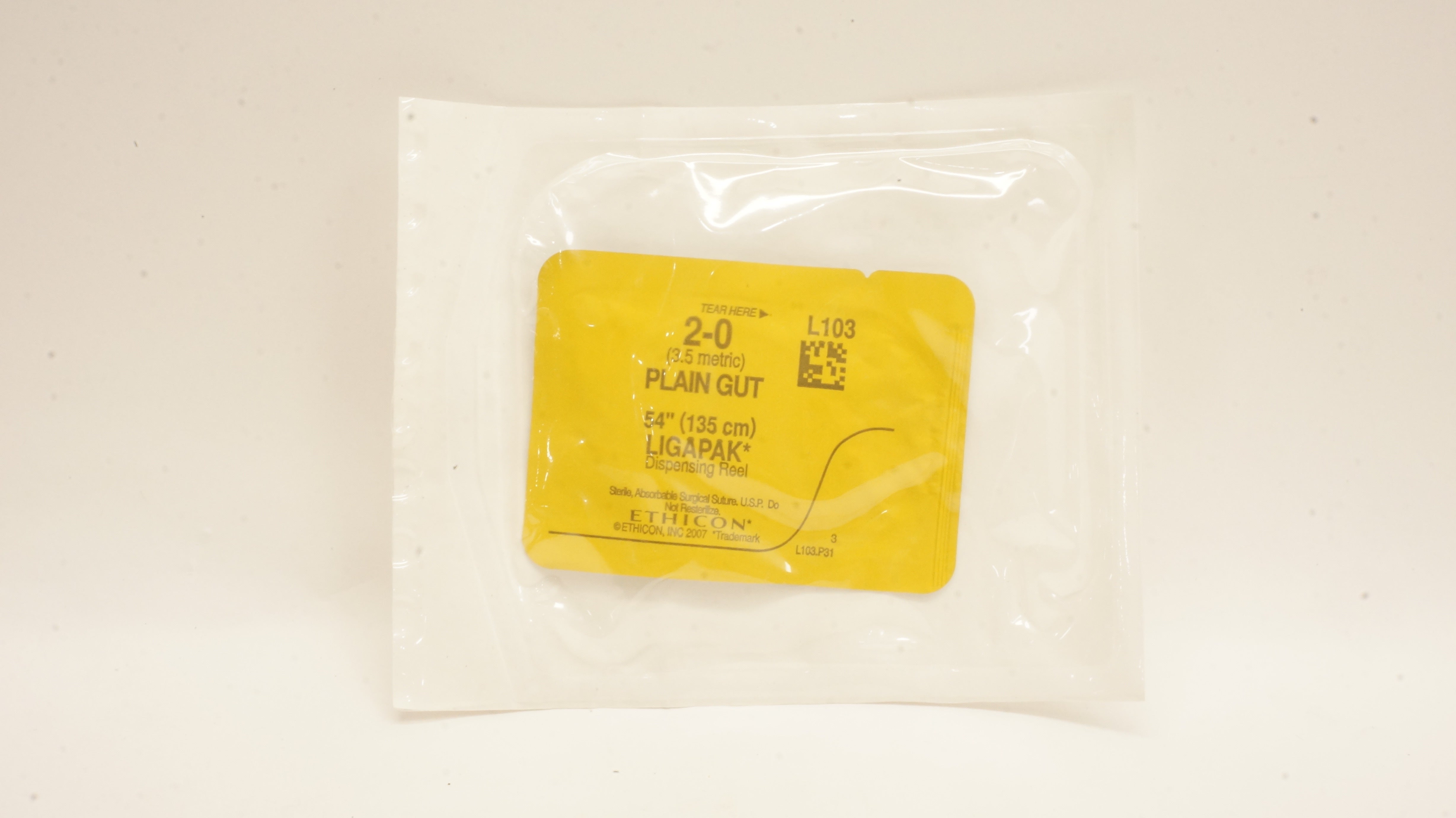 Ethicon L103 2-0 Plain Gut Ligapak Dispensing Reel Surgical Stre 54 inch (x)