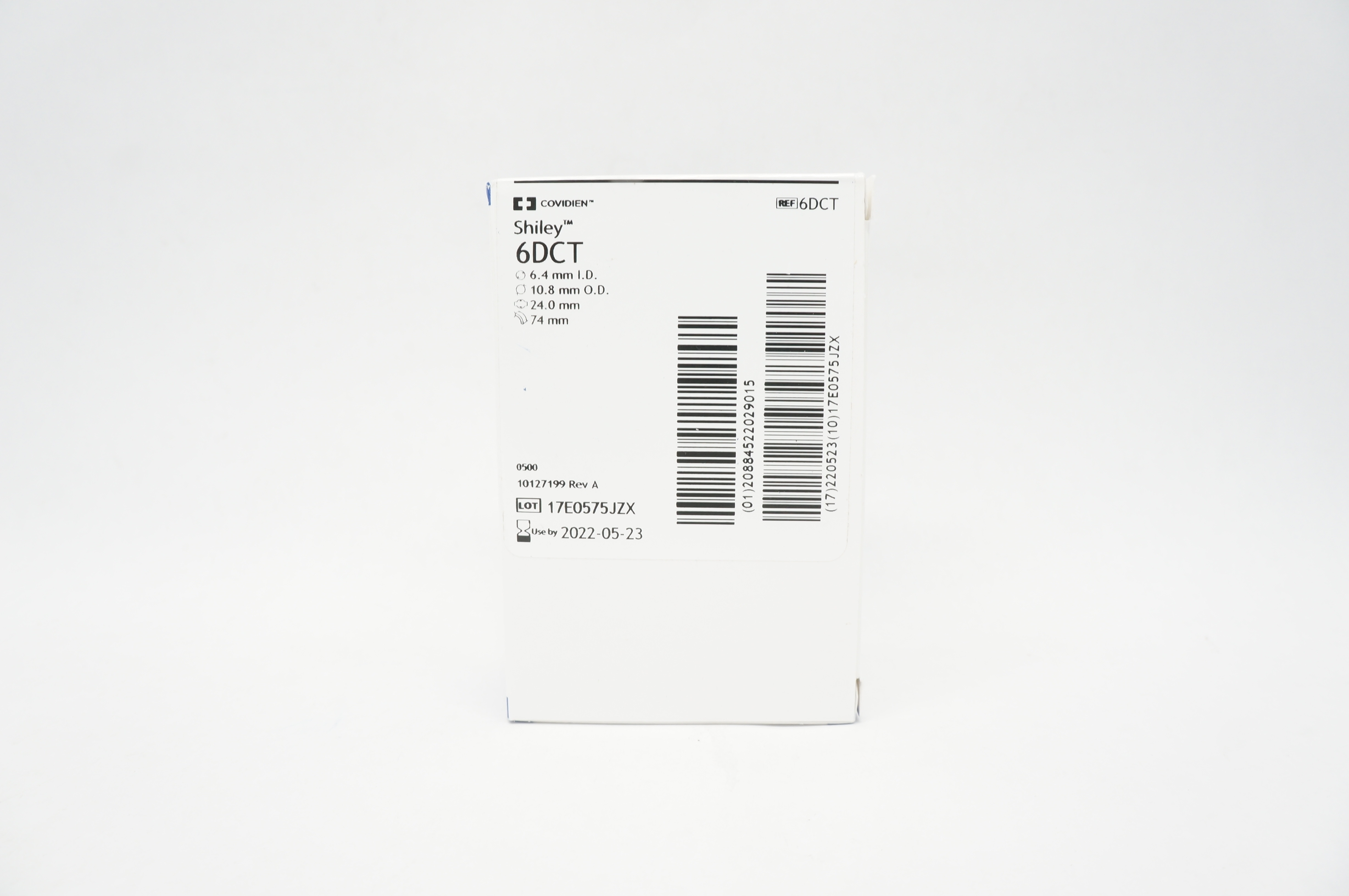 Covidien 6DCT Shiley Tracheostomy Tube Cuffed 6.4 ID x 10.8 OD x 24.0 x 74mm(x)