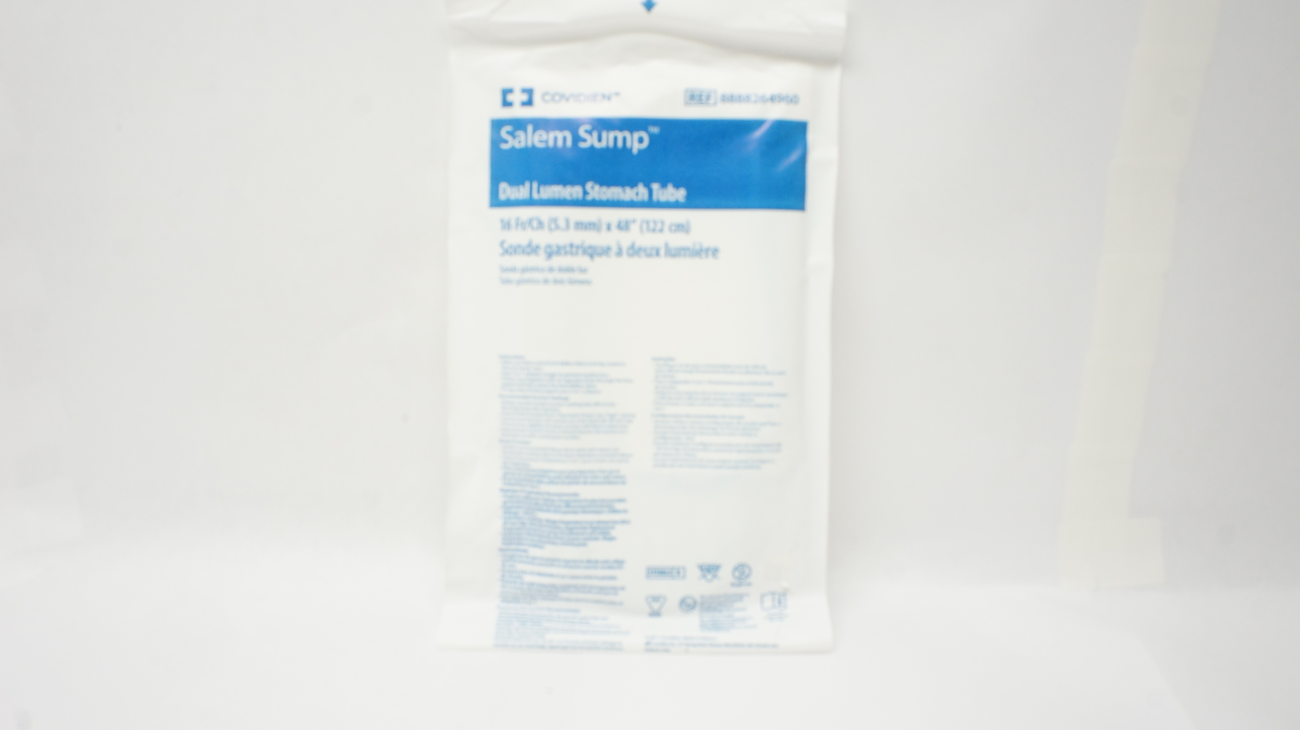Covidien 8888264960 Salem Sump Dual Lumen Stomach Tube 16Fr/Ch x 48 inch